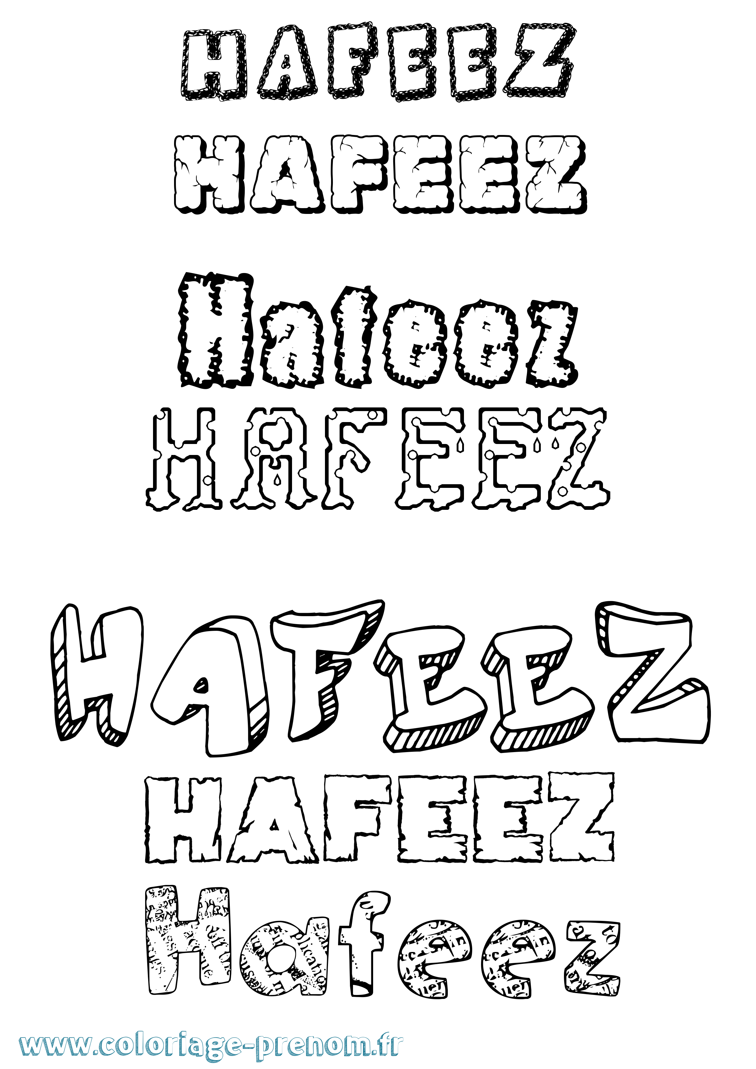 Coloriage prénom Hafeez Destructuré