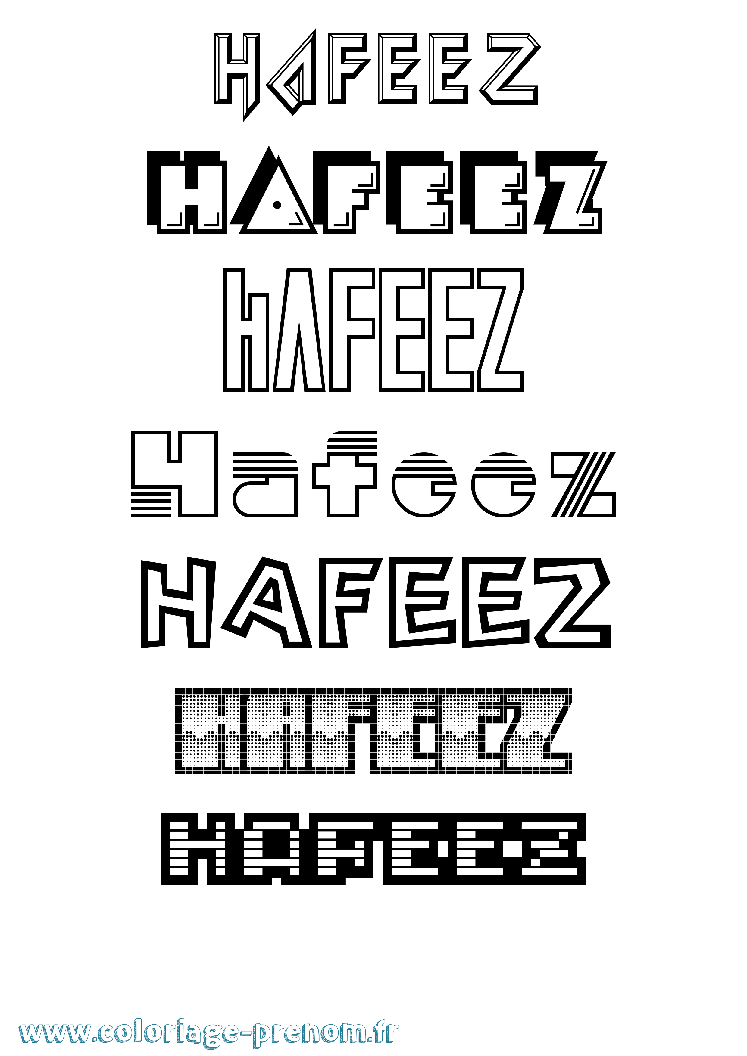 Coloriage prénom Hafeez Jeux Vidéos