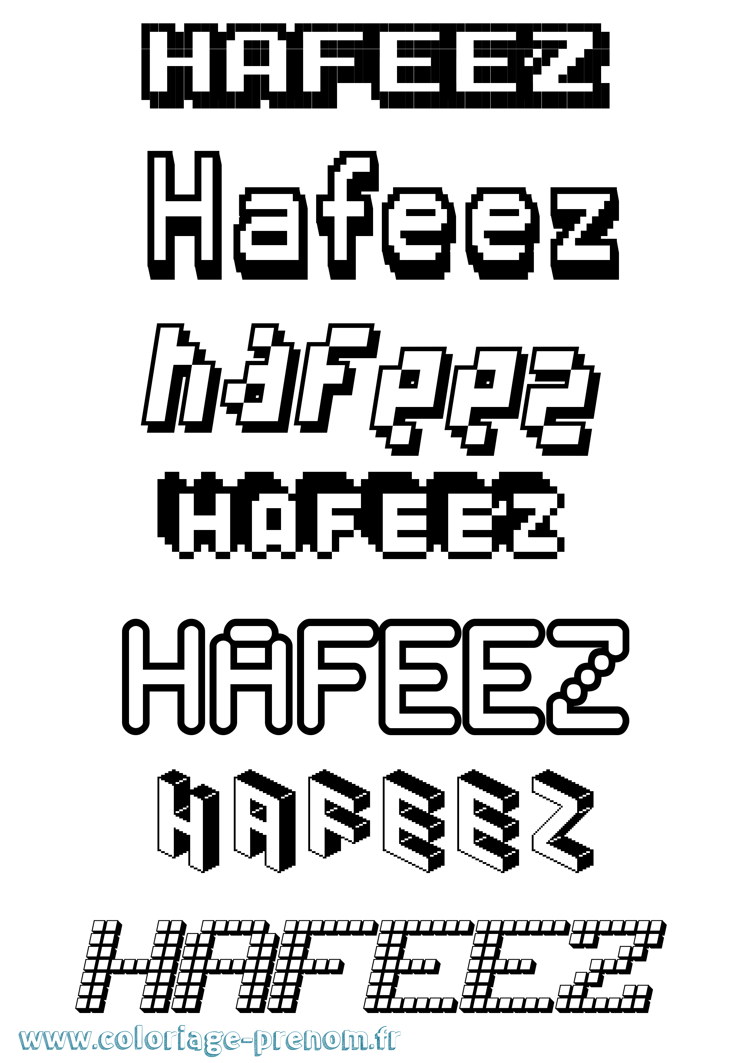 Coloriage Hafeez Pixel Coloriage prénom Hafeez Pixel