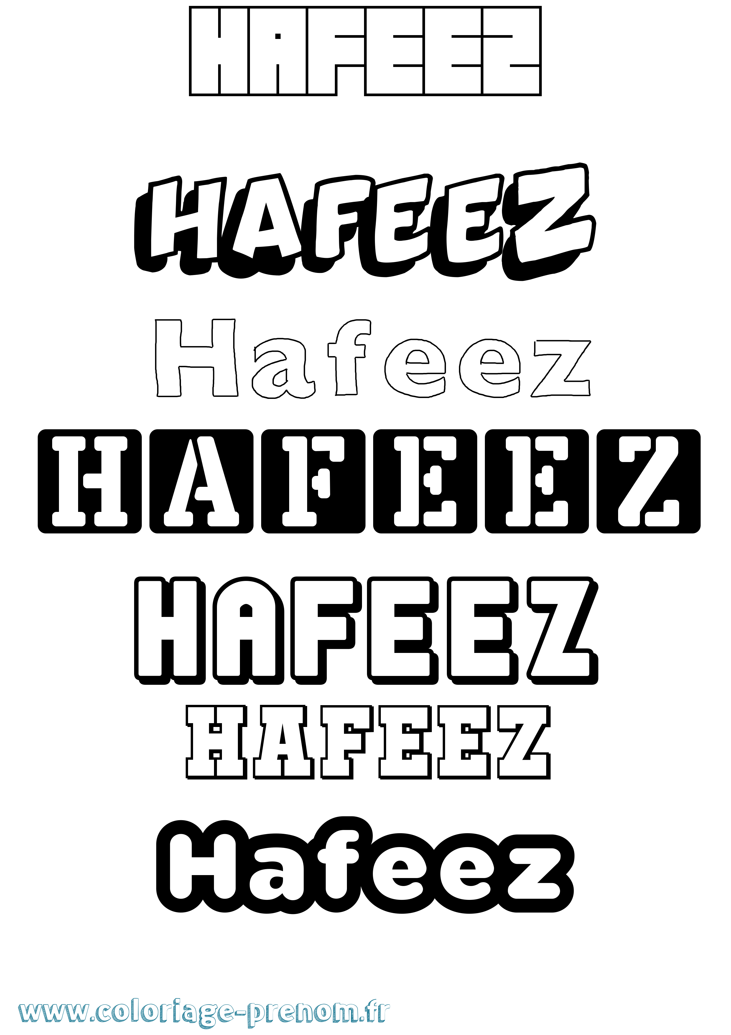 Coloriage prénom Hafeez Simple