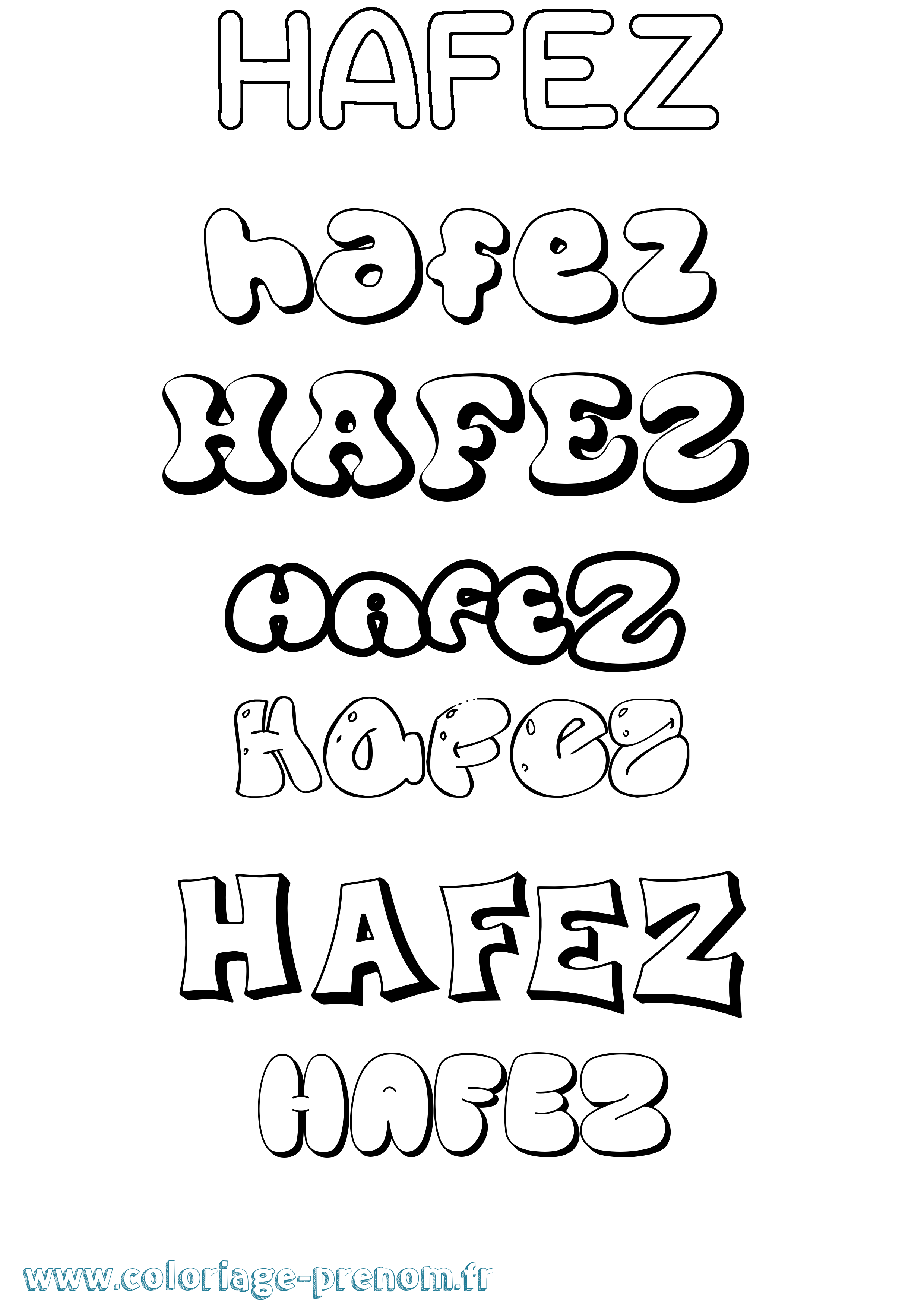 Coloriage Hafez Bubble Coloriage prénom Hafez Bubble