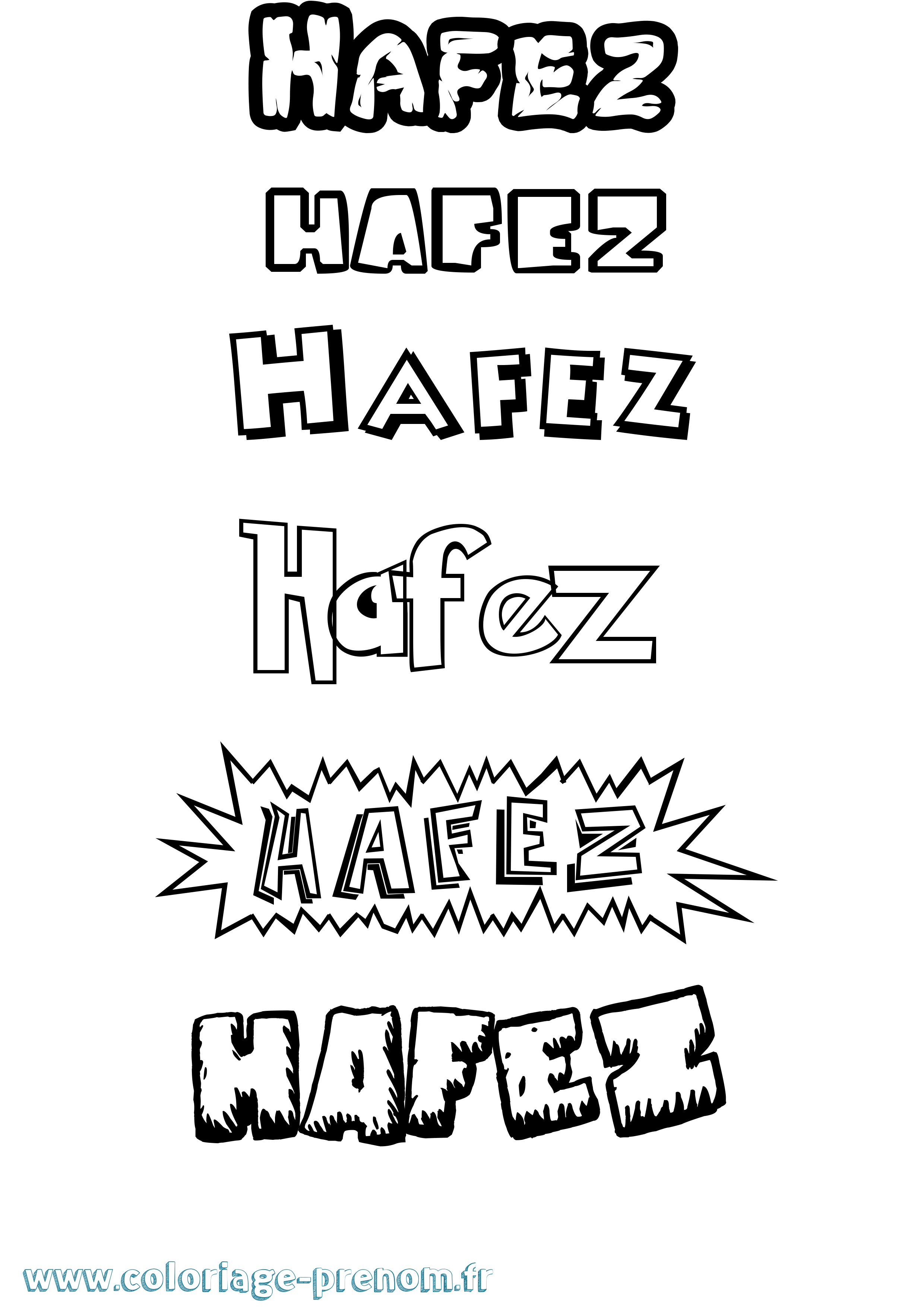 Coloriage prénom Hafez Dessin Animé