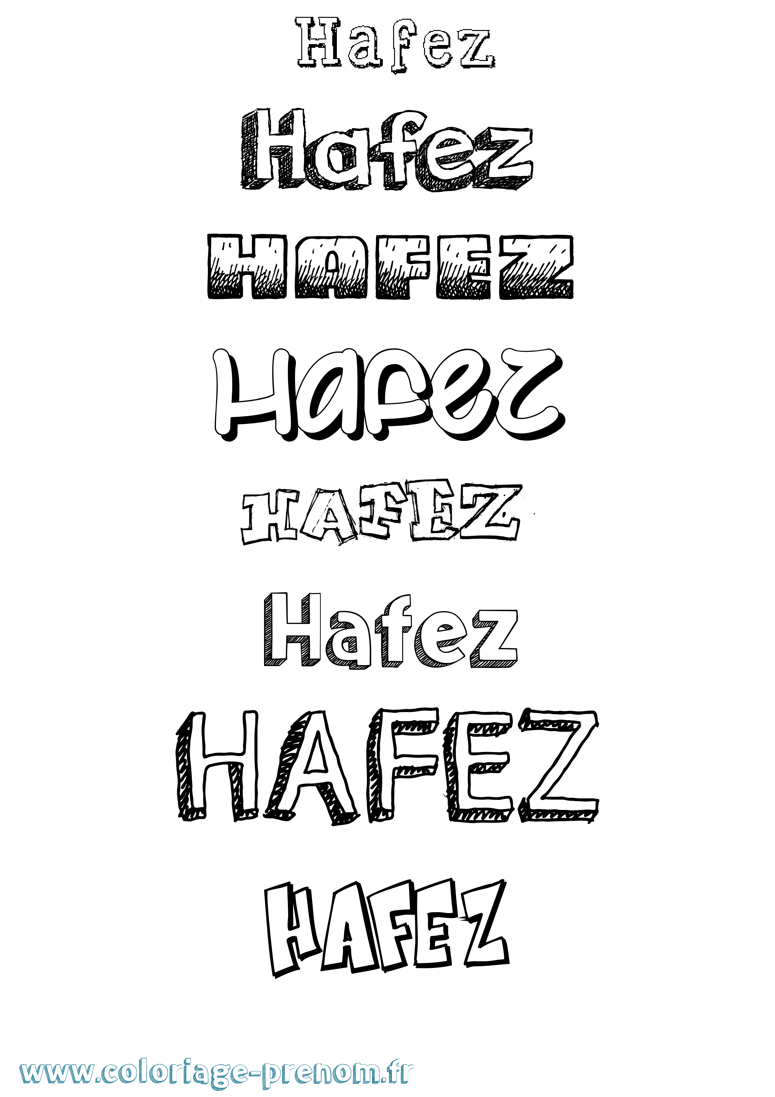 Coloriage Hafez Dessiné Coloriage prénom Hafez Dessiné