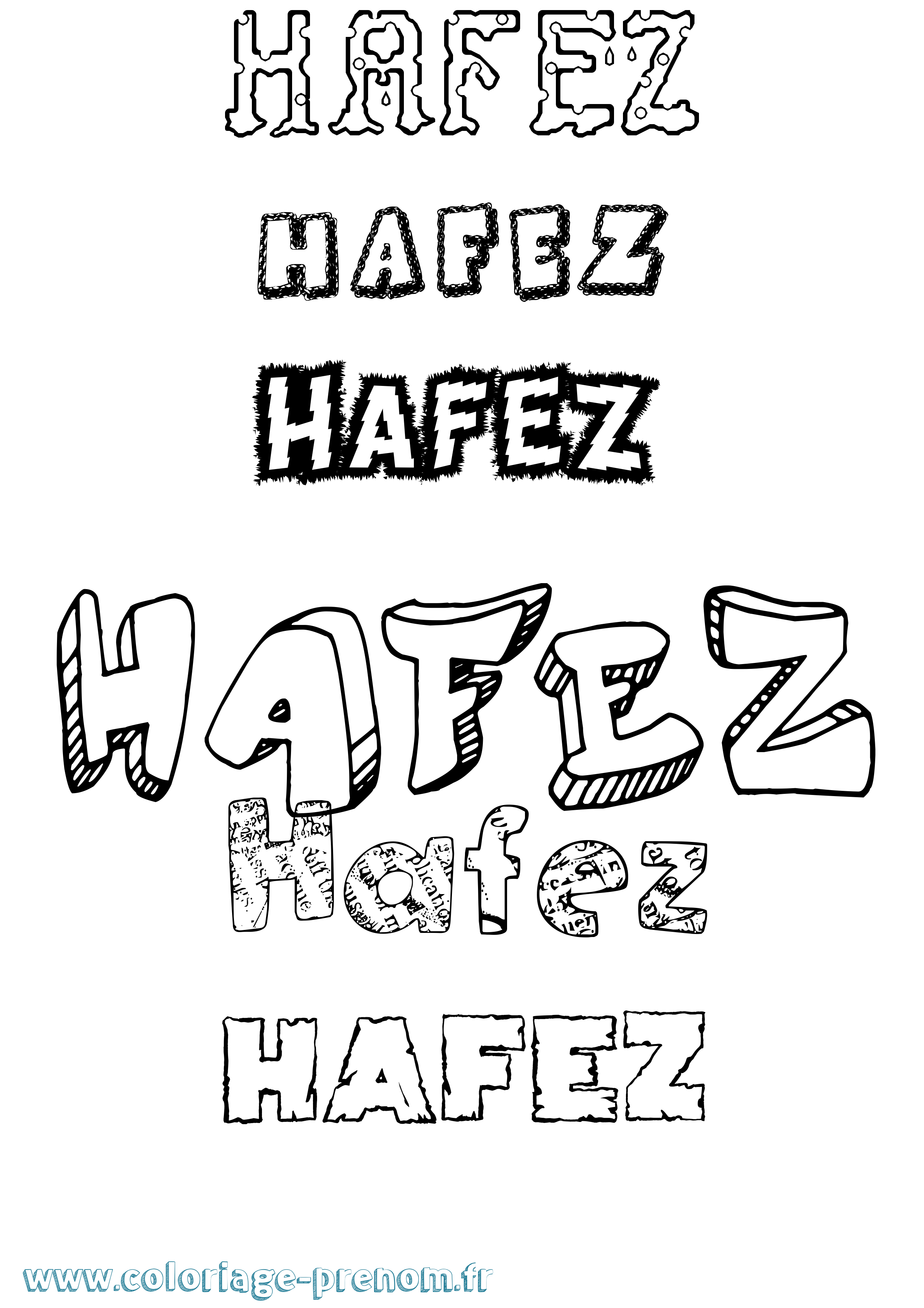 Coloriage Hafez Destructuré Coloriage prénom Hafez Destructuré