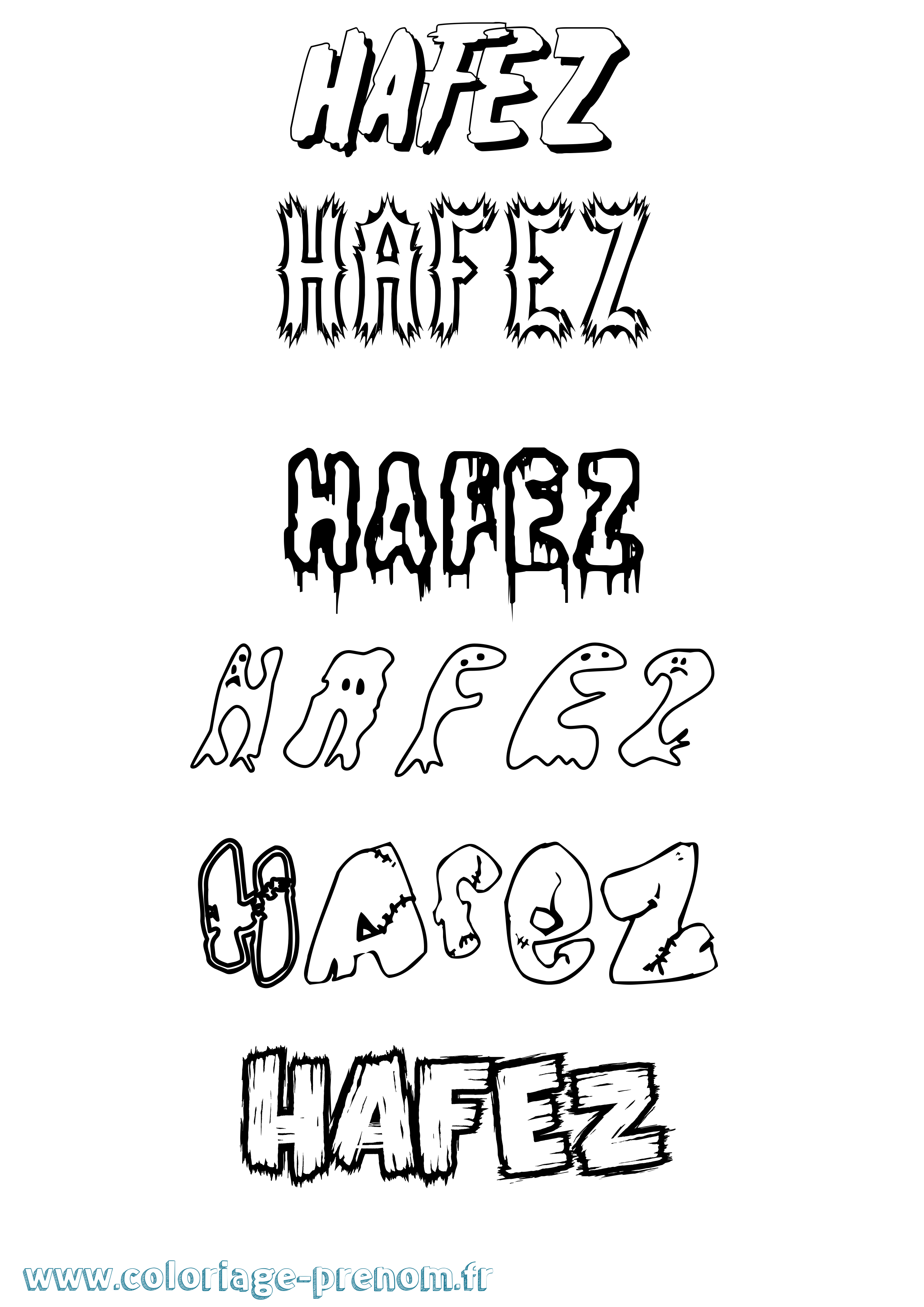 Coloriage Hafez Frisson Coloriage prénom Hafez Frisson