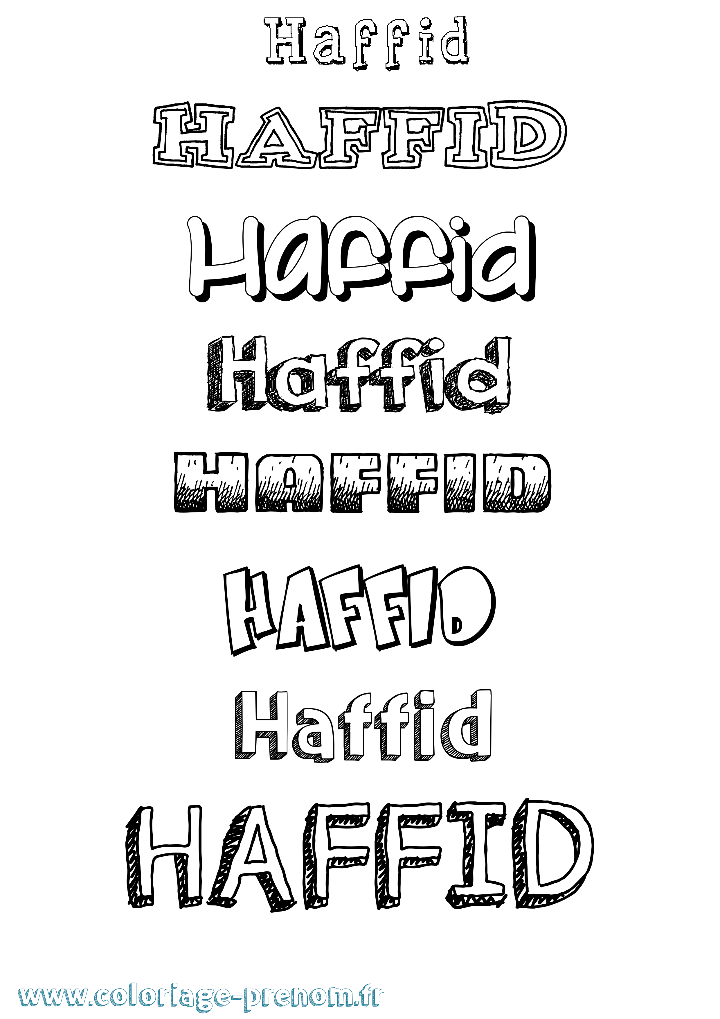 Coloriage prénom Haffid Dessiné
