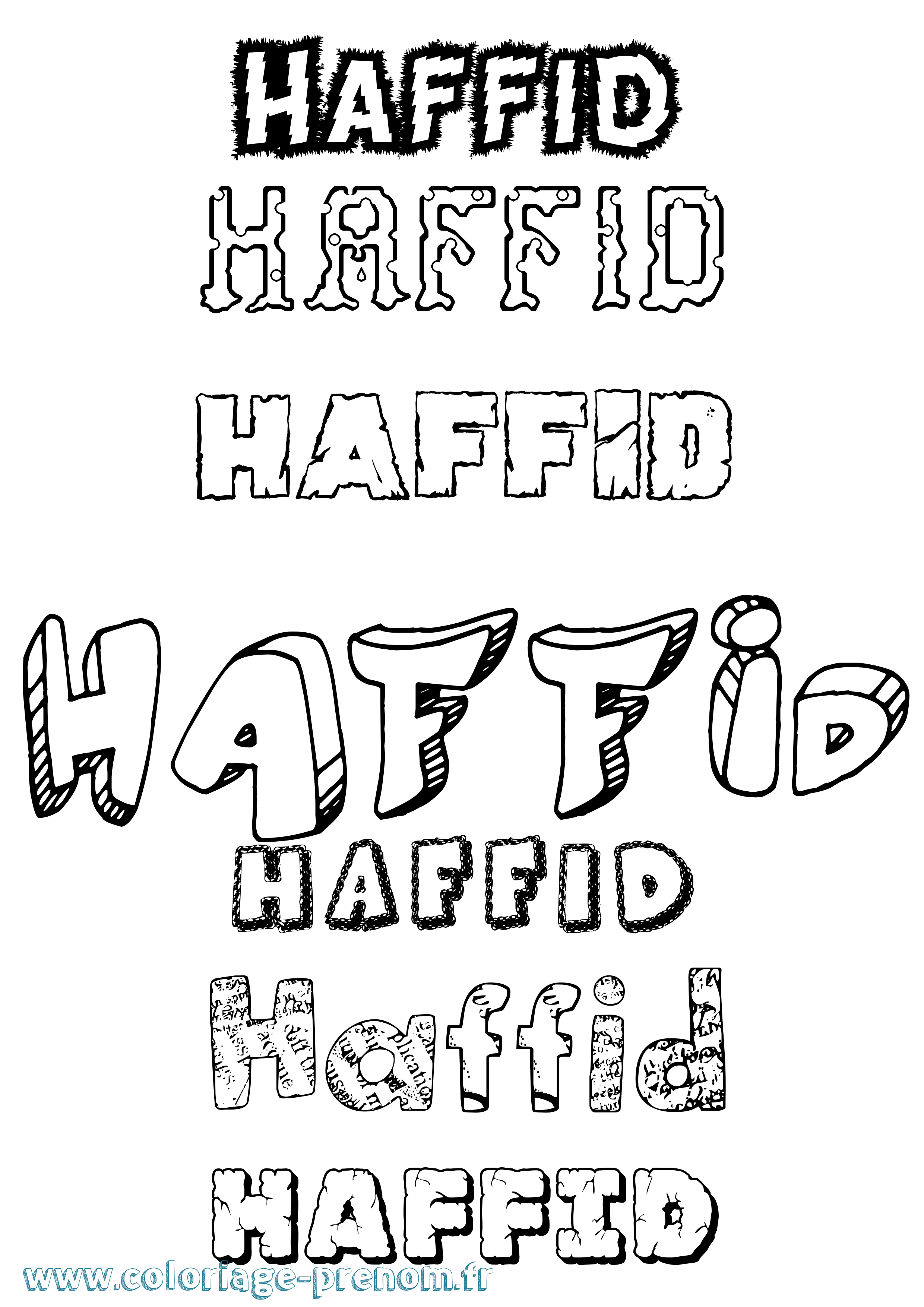 Coloriage prénom Haffid Destructuré