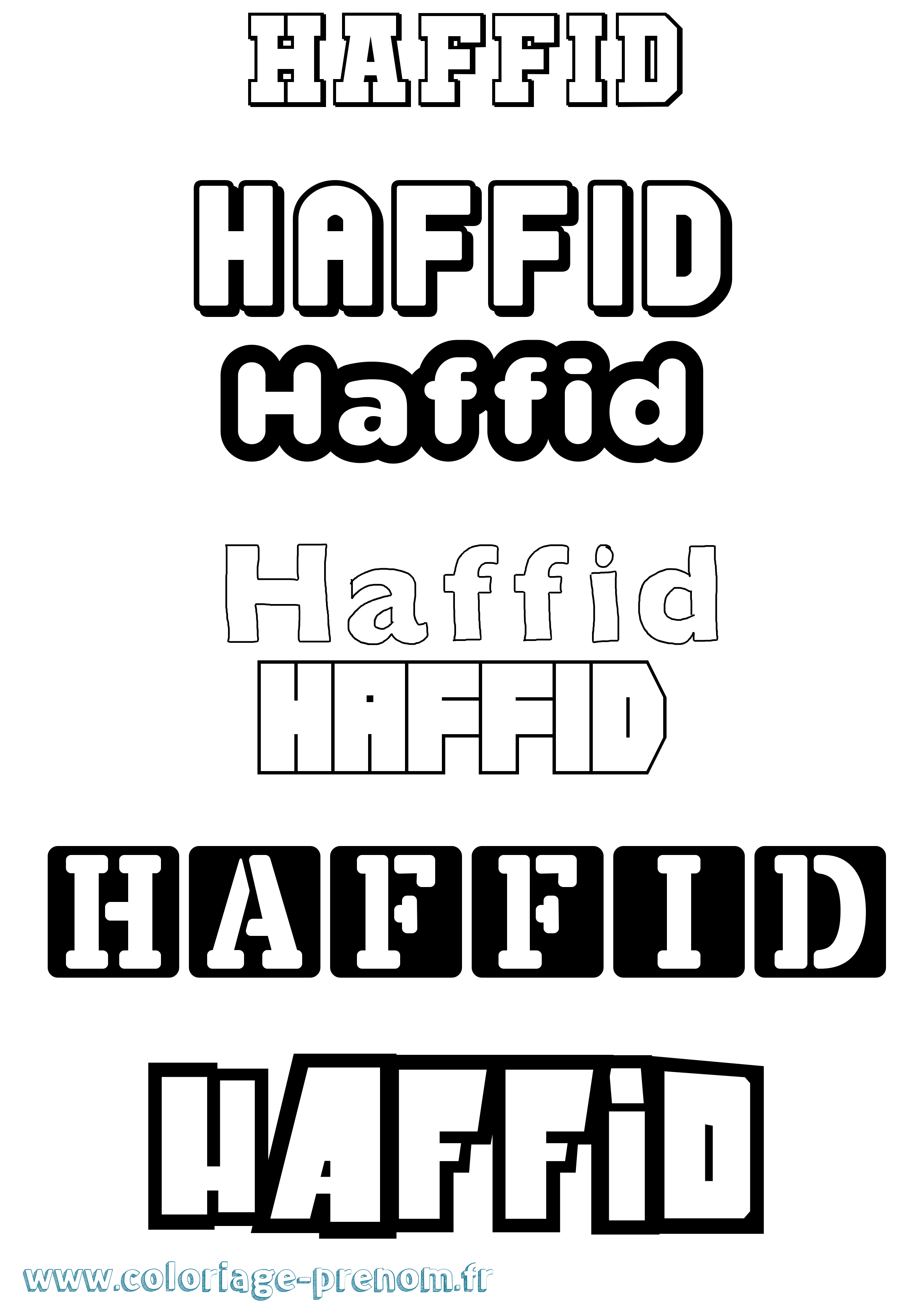 Coloriage prénom Haffid Simple