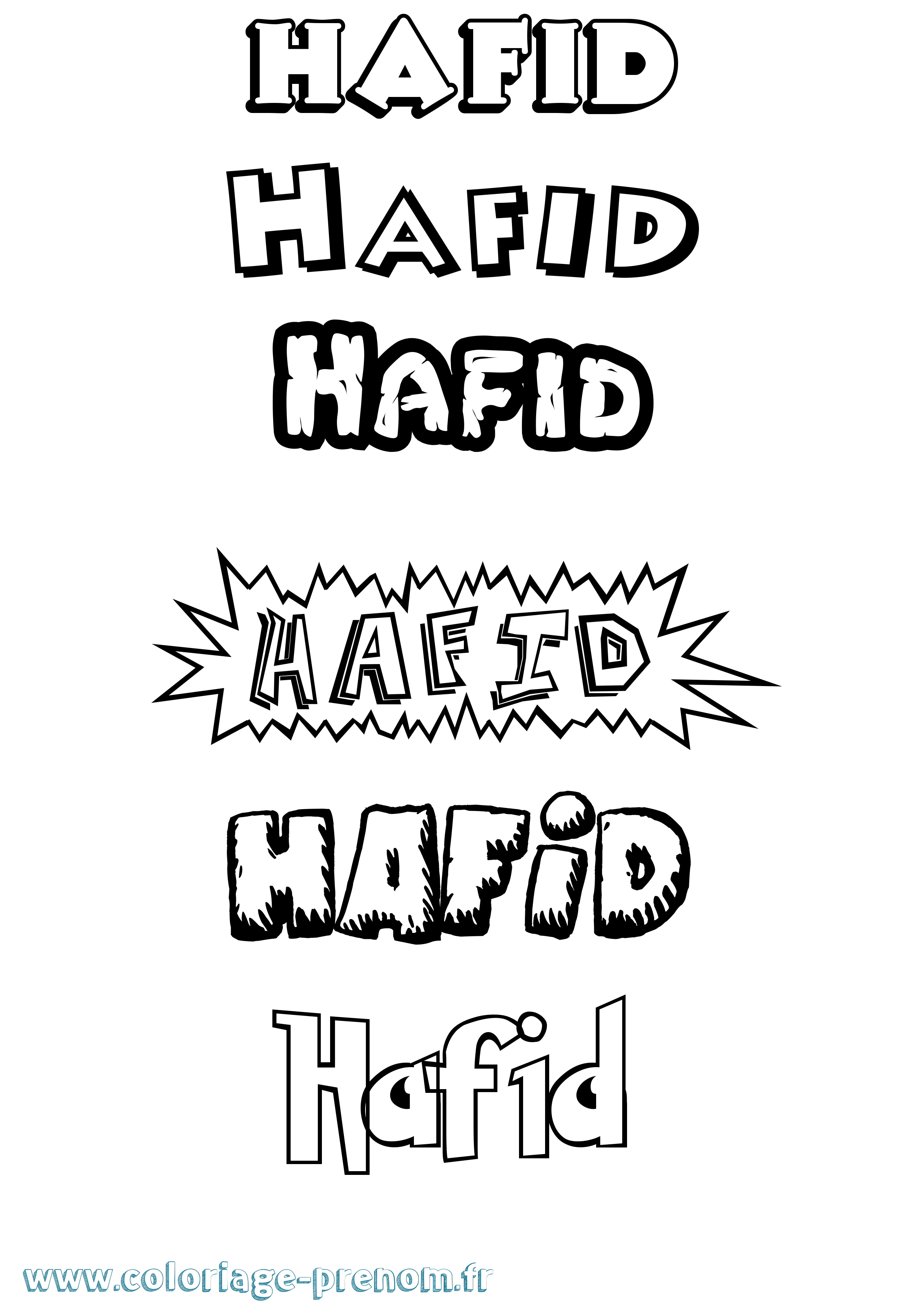 Coloriage prénom Hafid Dessin Animé