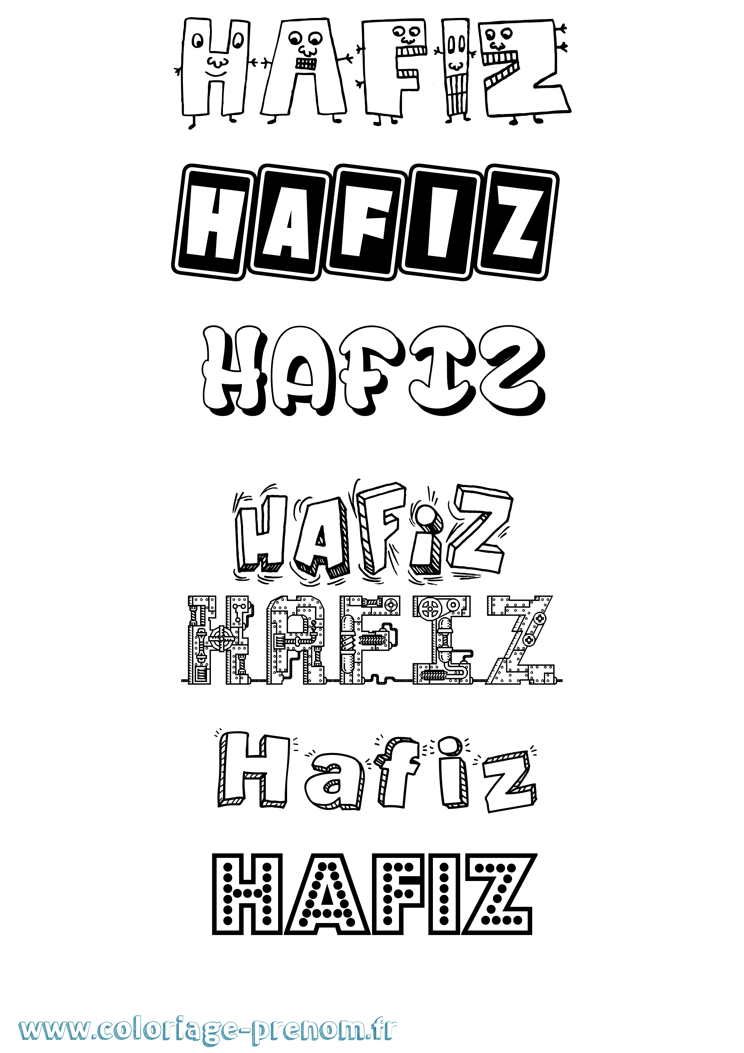 Coloriage prénom Hafiz Fun