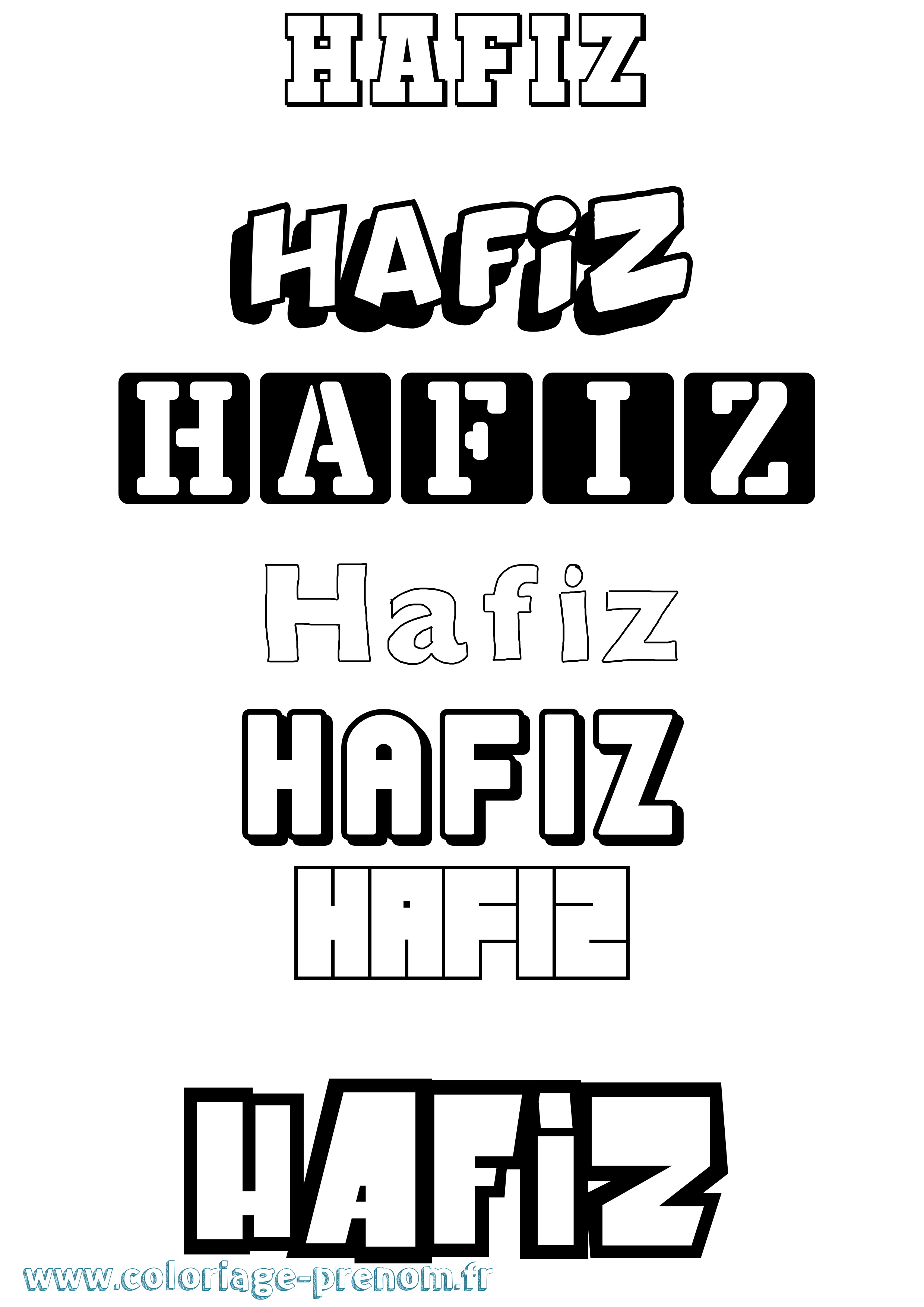 Coloriage prénom Hafiz Simple