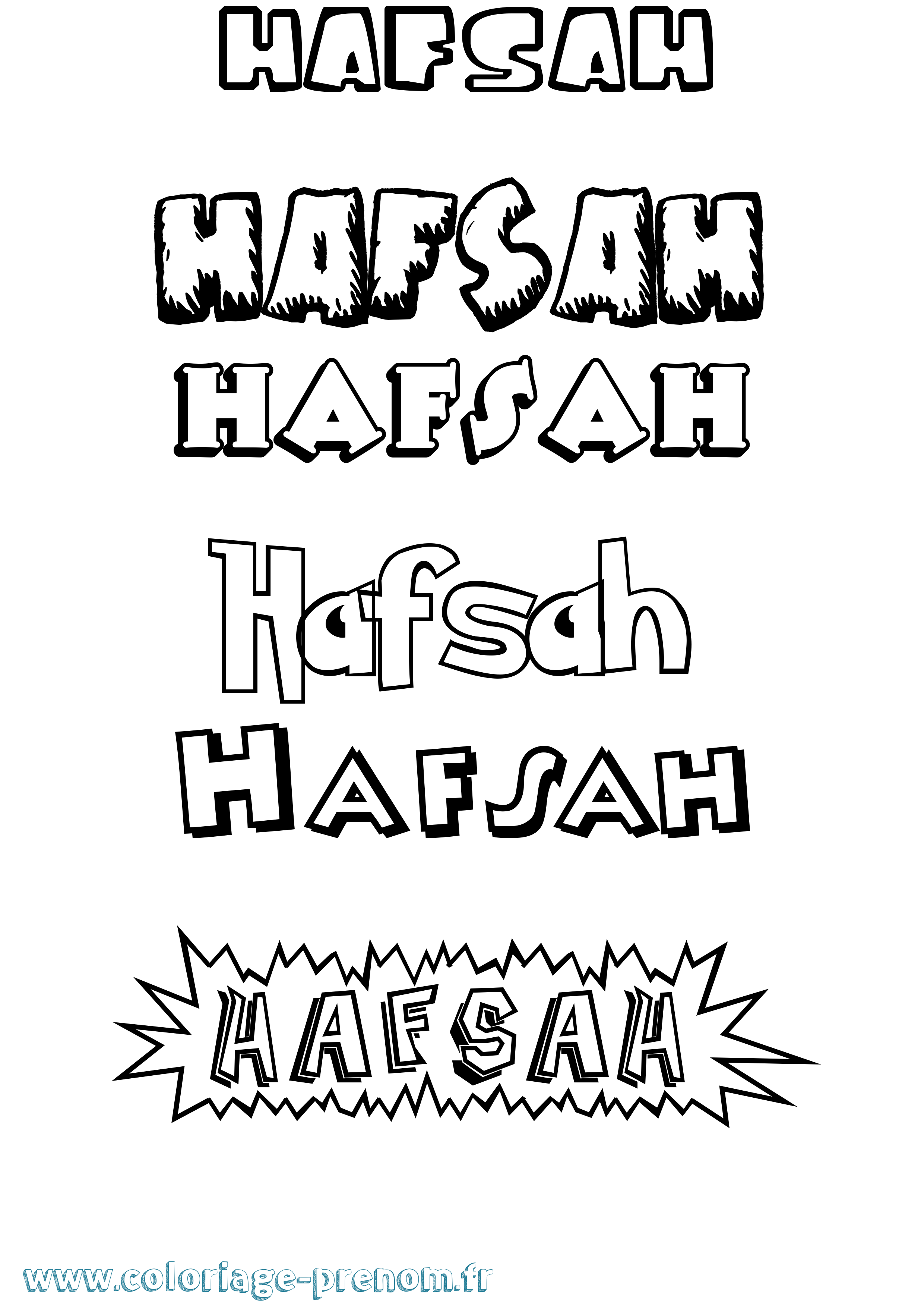 Coloriage prénom Hafsah Dessin Animé