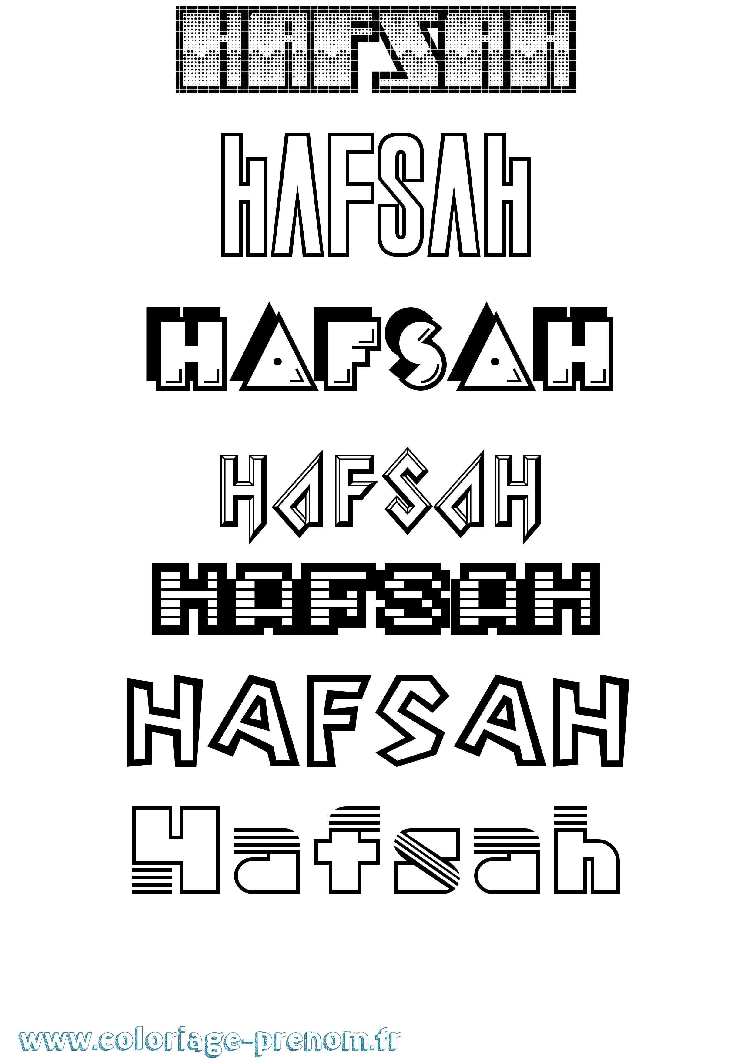 Coloriage prénom Hafsah Jeux Vidéos