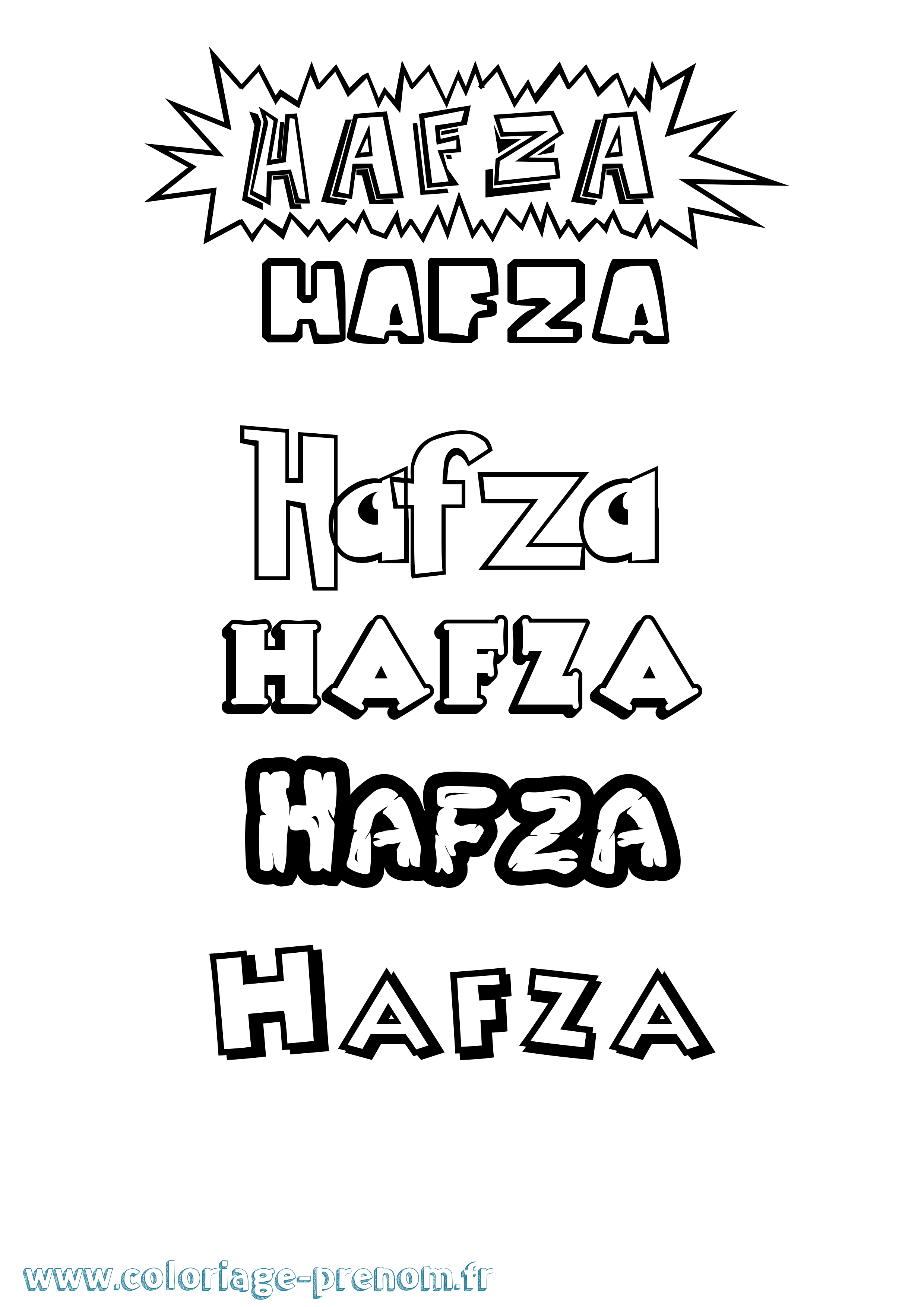 Coloriage prénom Hafza Dessin Animé