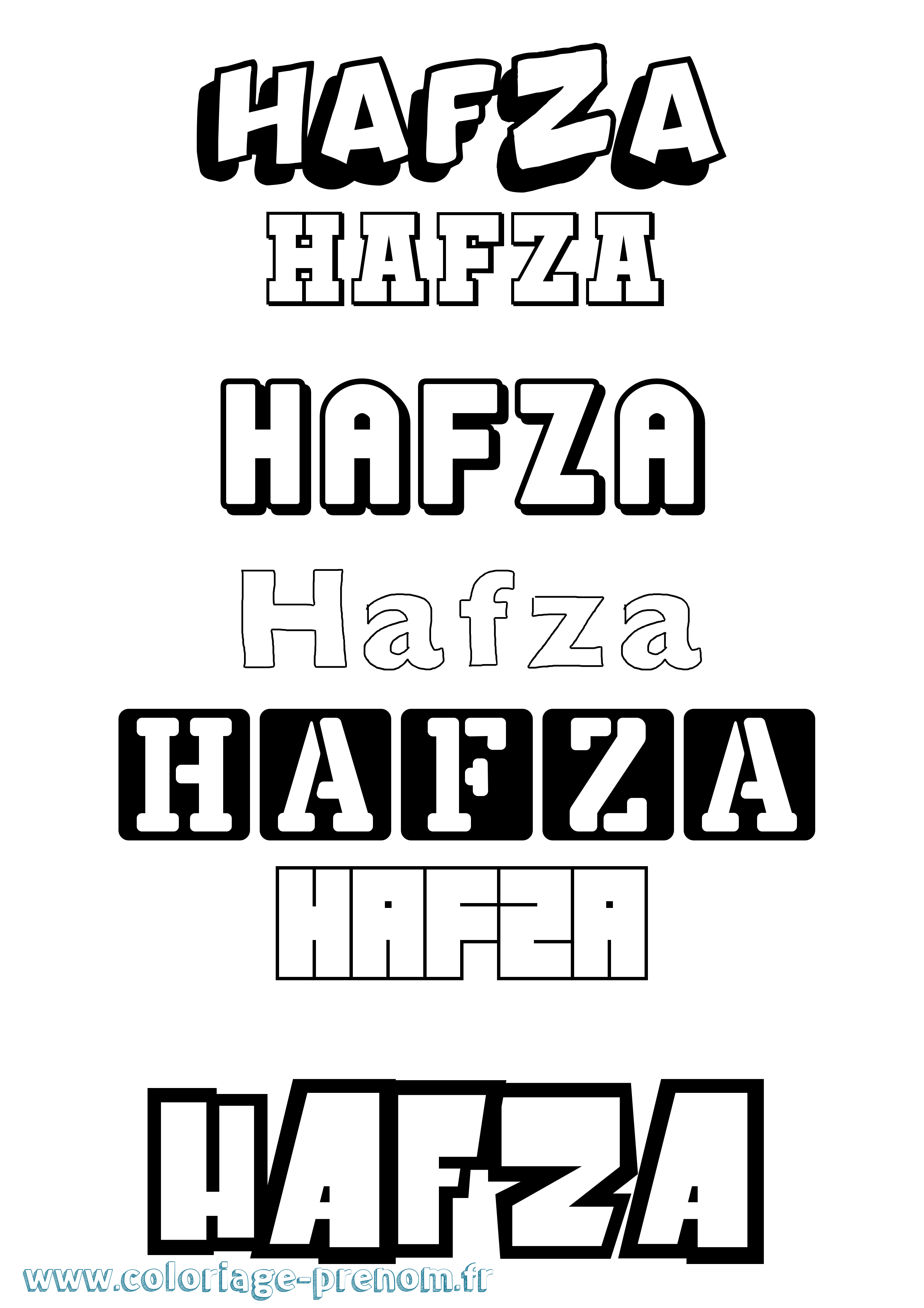 Coloriage prénom Hafza Simple