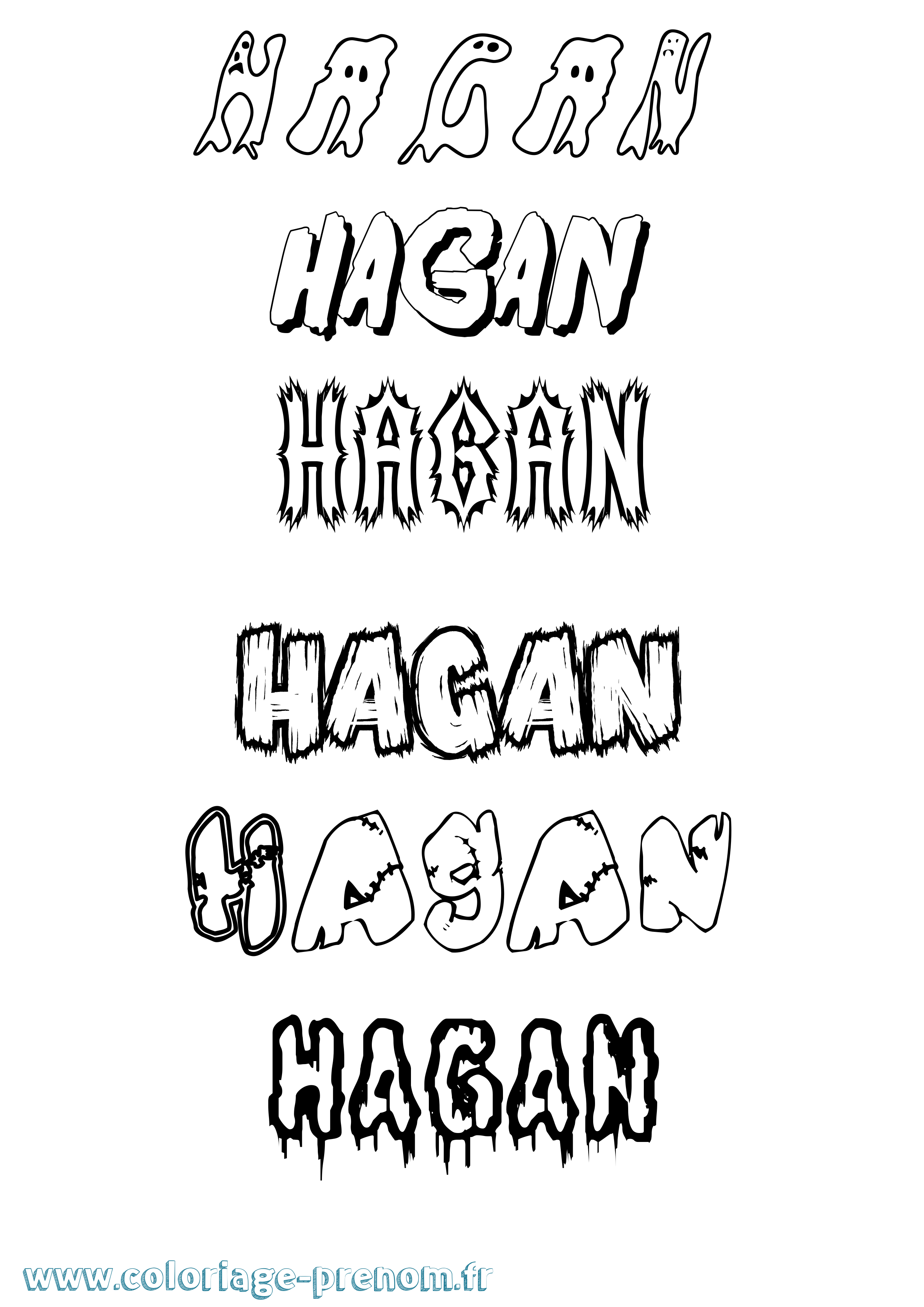Coloriage Hagan Frisson Coloriage prénom Hagan Frisson