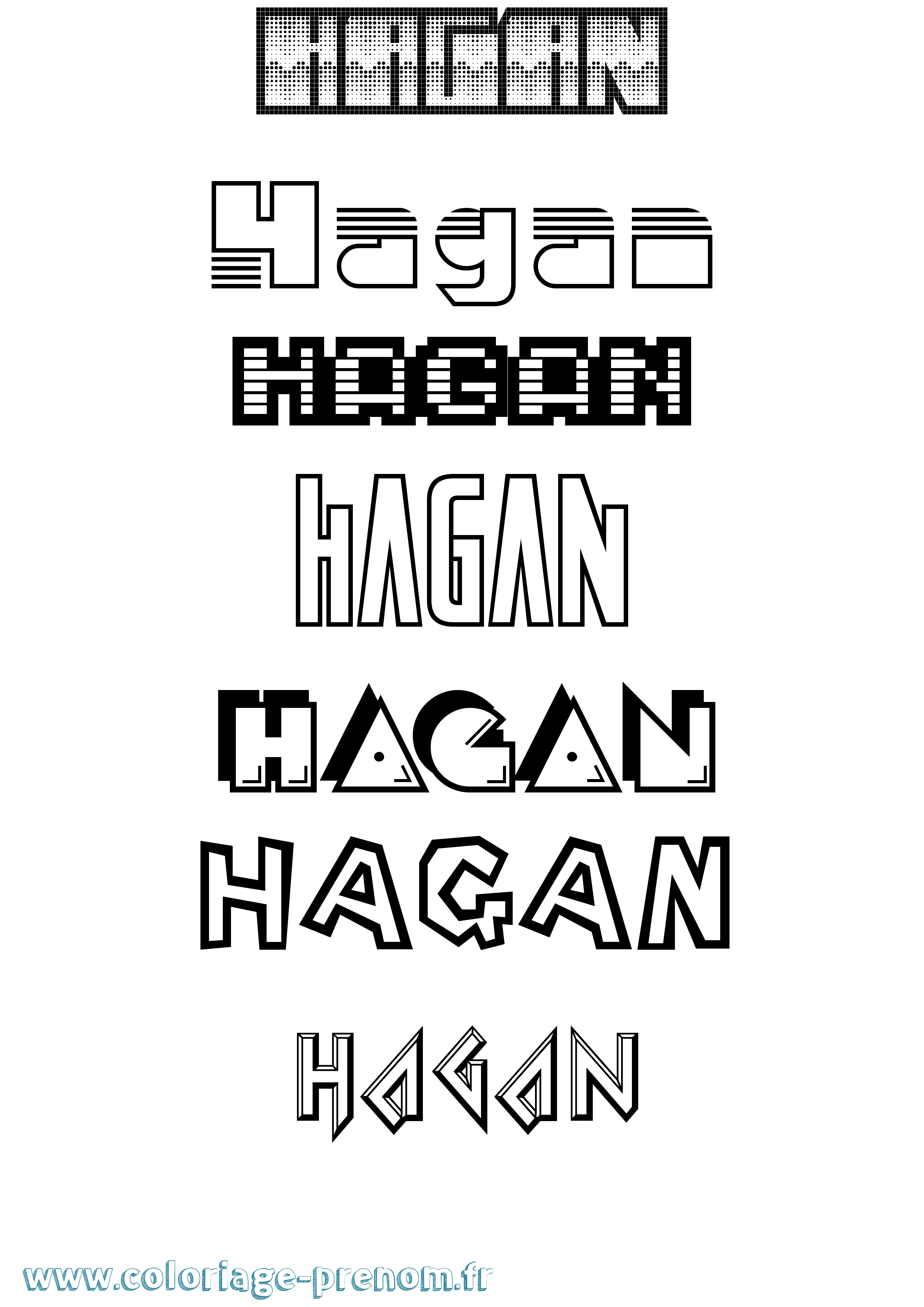 Coloriage Hagan Jeux Vidéos Coloriage prénom Hagan Jeux Vidéos