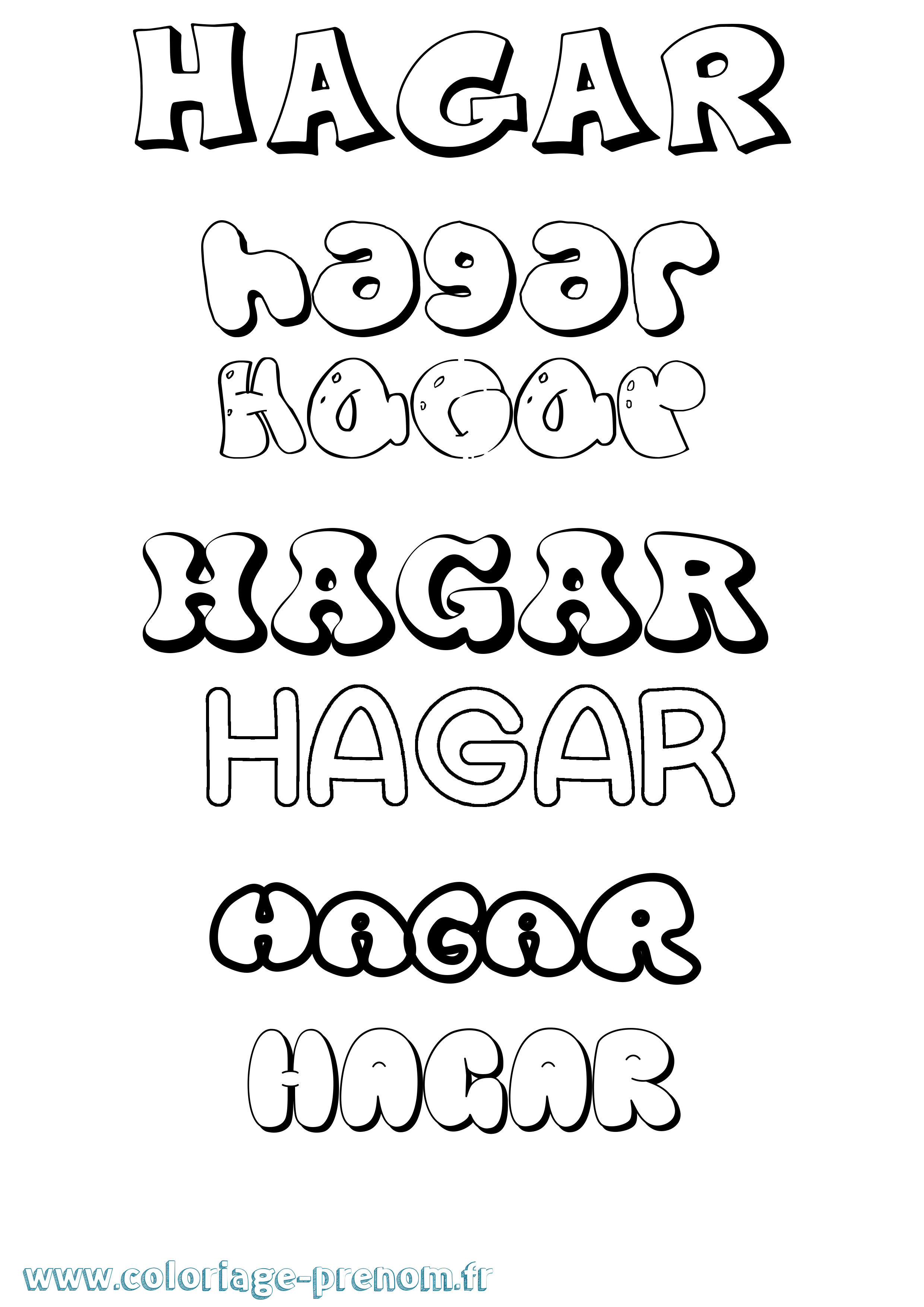 Coloriage Hagar Bubble Coloriage prénom Hagar Bubble