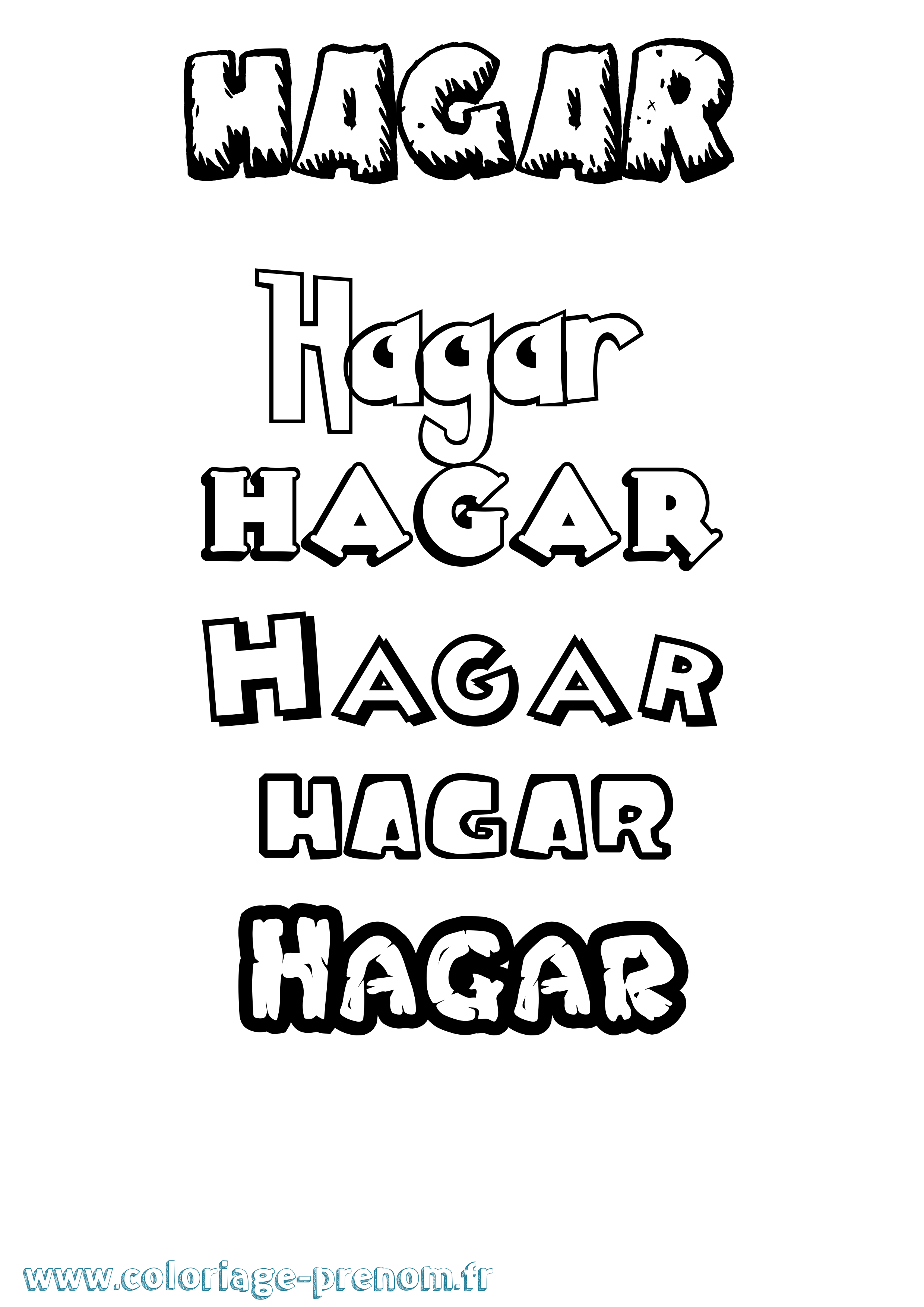 Coloriage prénom Hagar Dessin Animé