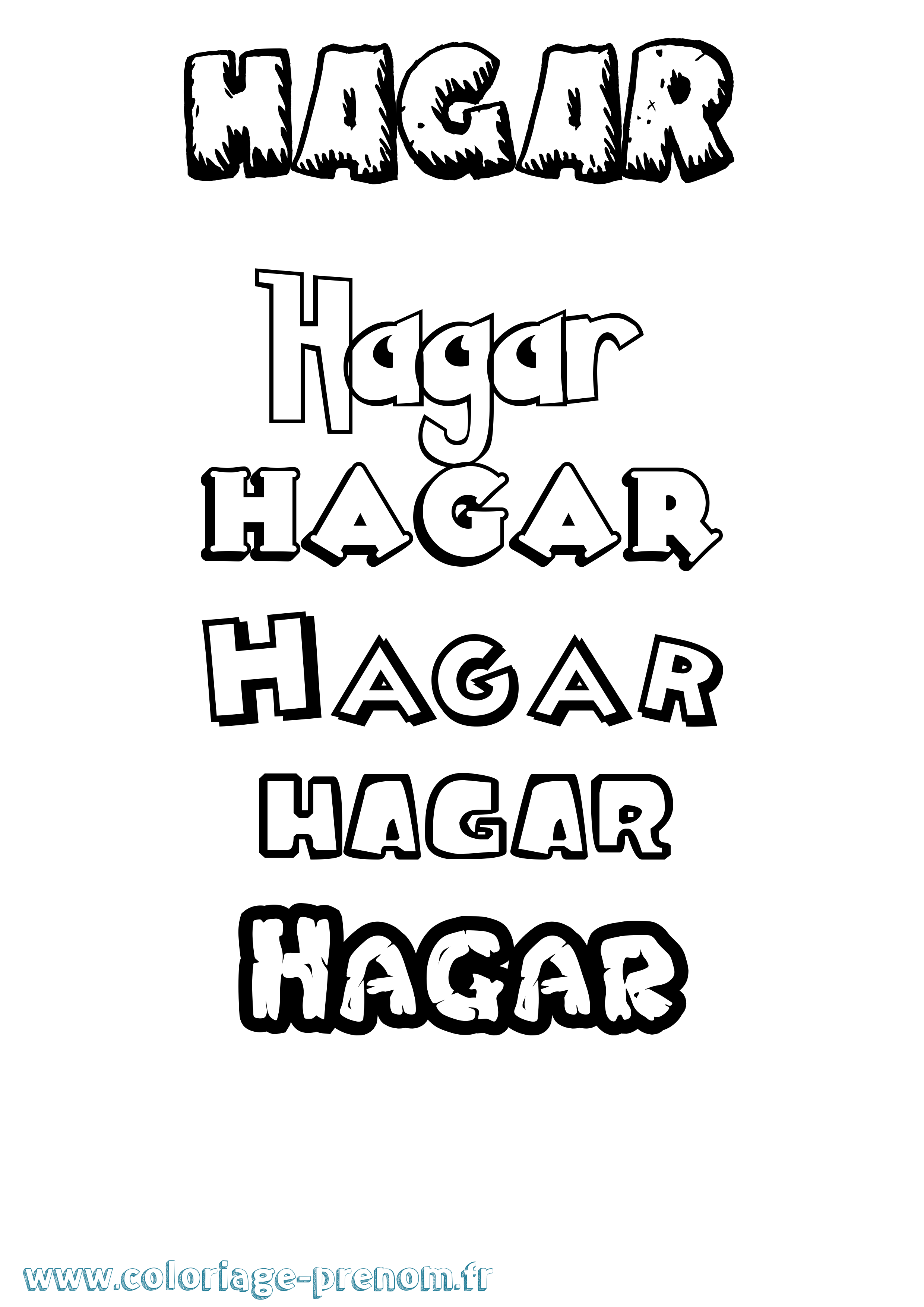 Coloriage Hagar Dessin Animé Coloriage prénom Hagar Dessin Animé