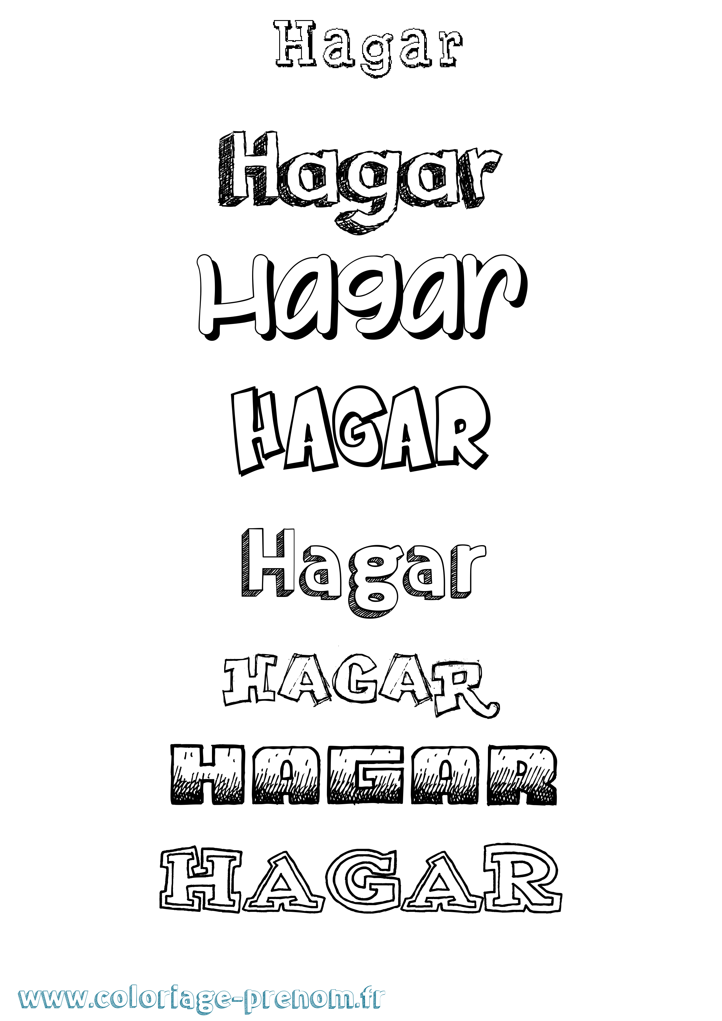 Coloriage Hagar Dessiné Coloriage prénom Hagar Dessiné