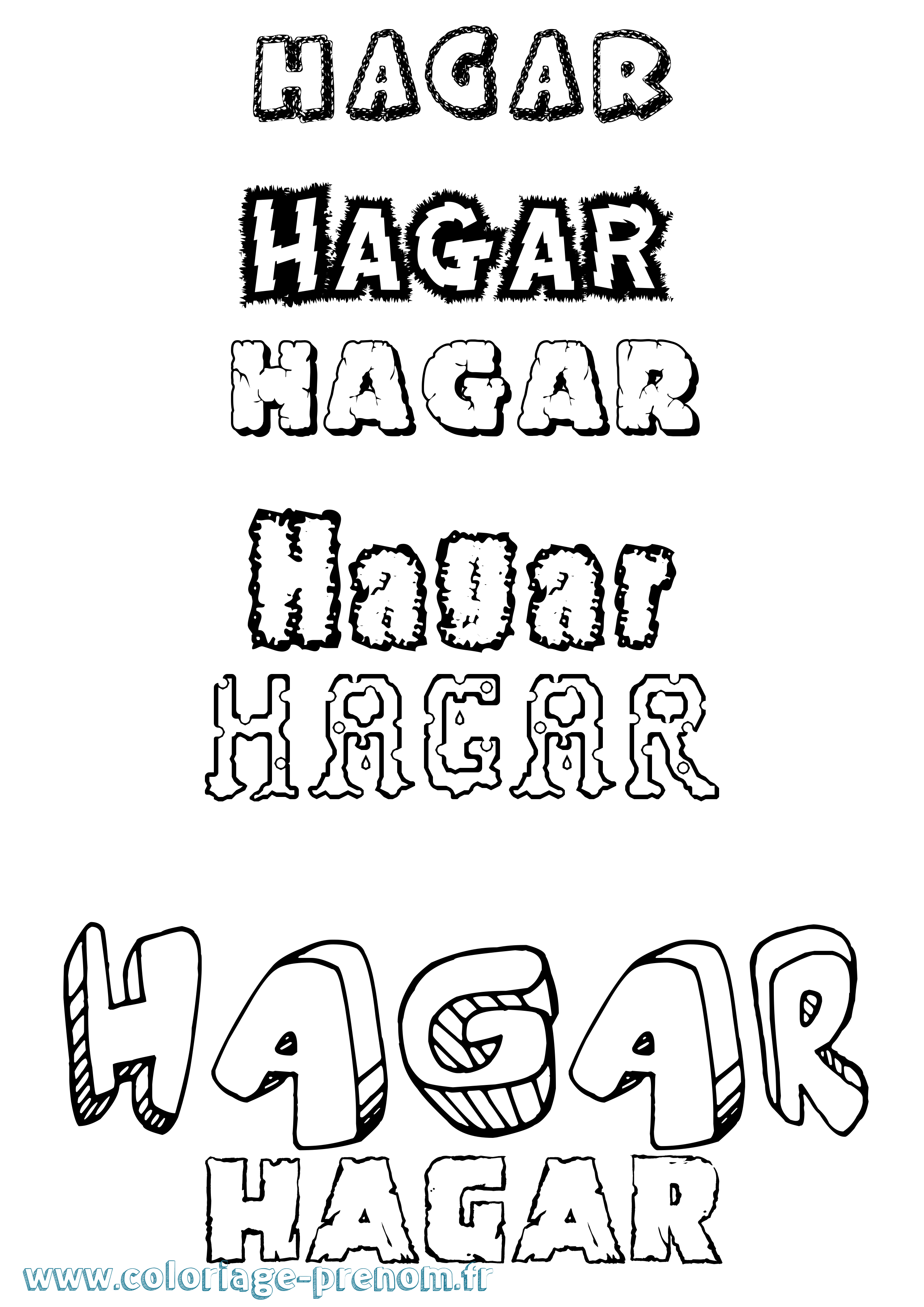 Coloriage Hagar Destructuré Coloriage prénom Hagar Destructuré