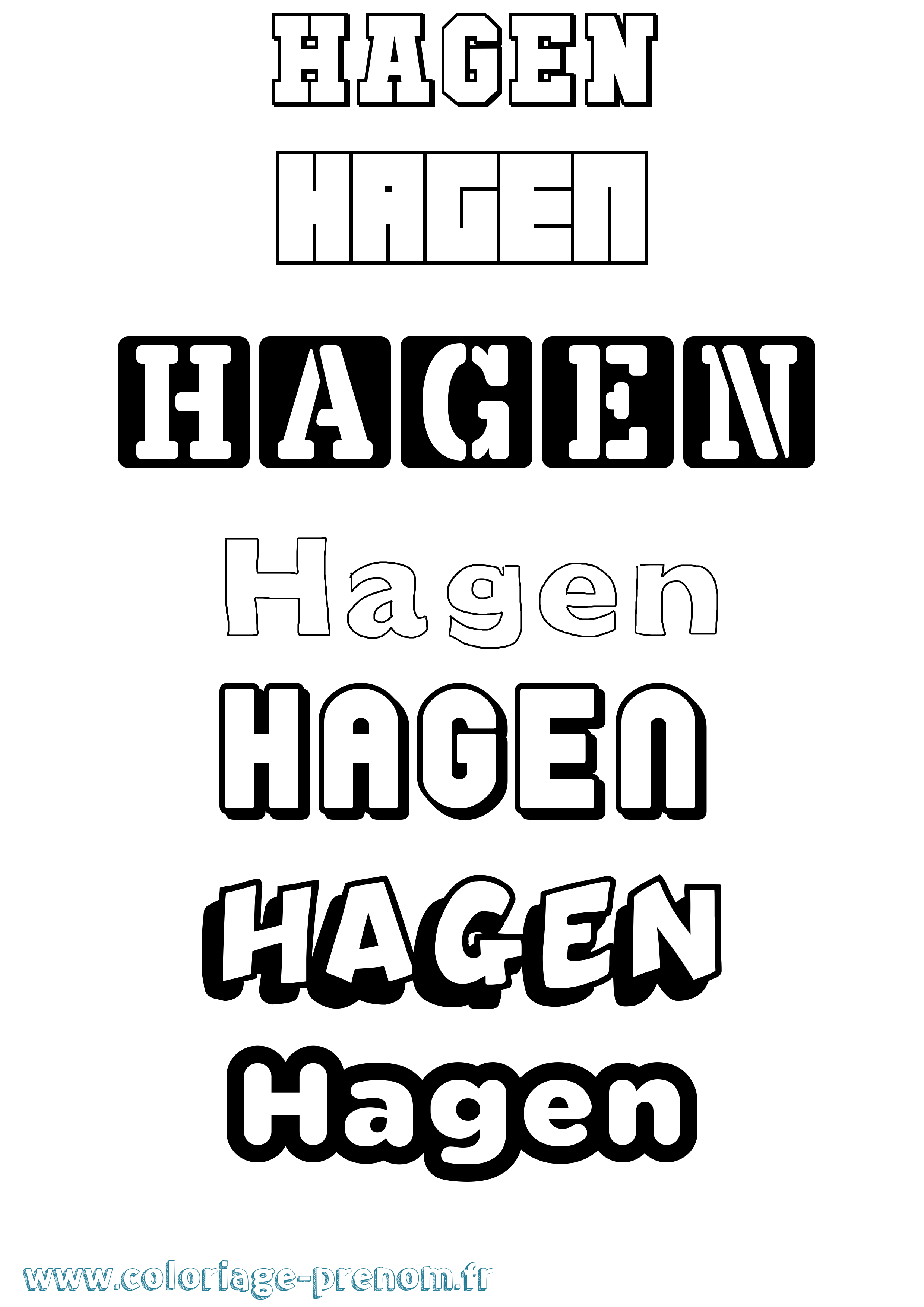 Coloriage prénom Hagen Simple