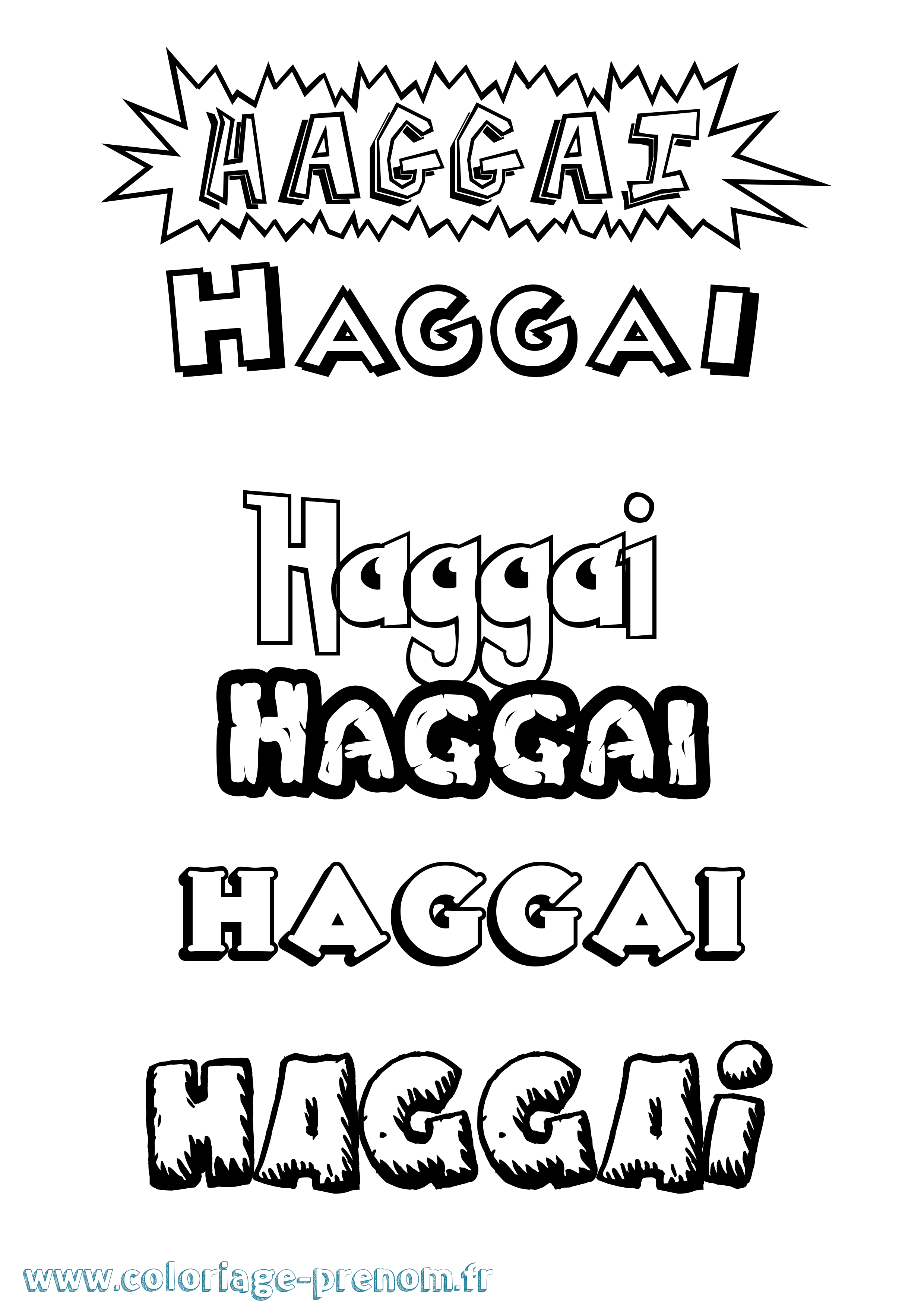Coloriage prénom Haggai Dessin Animé