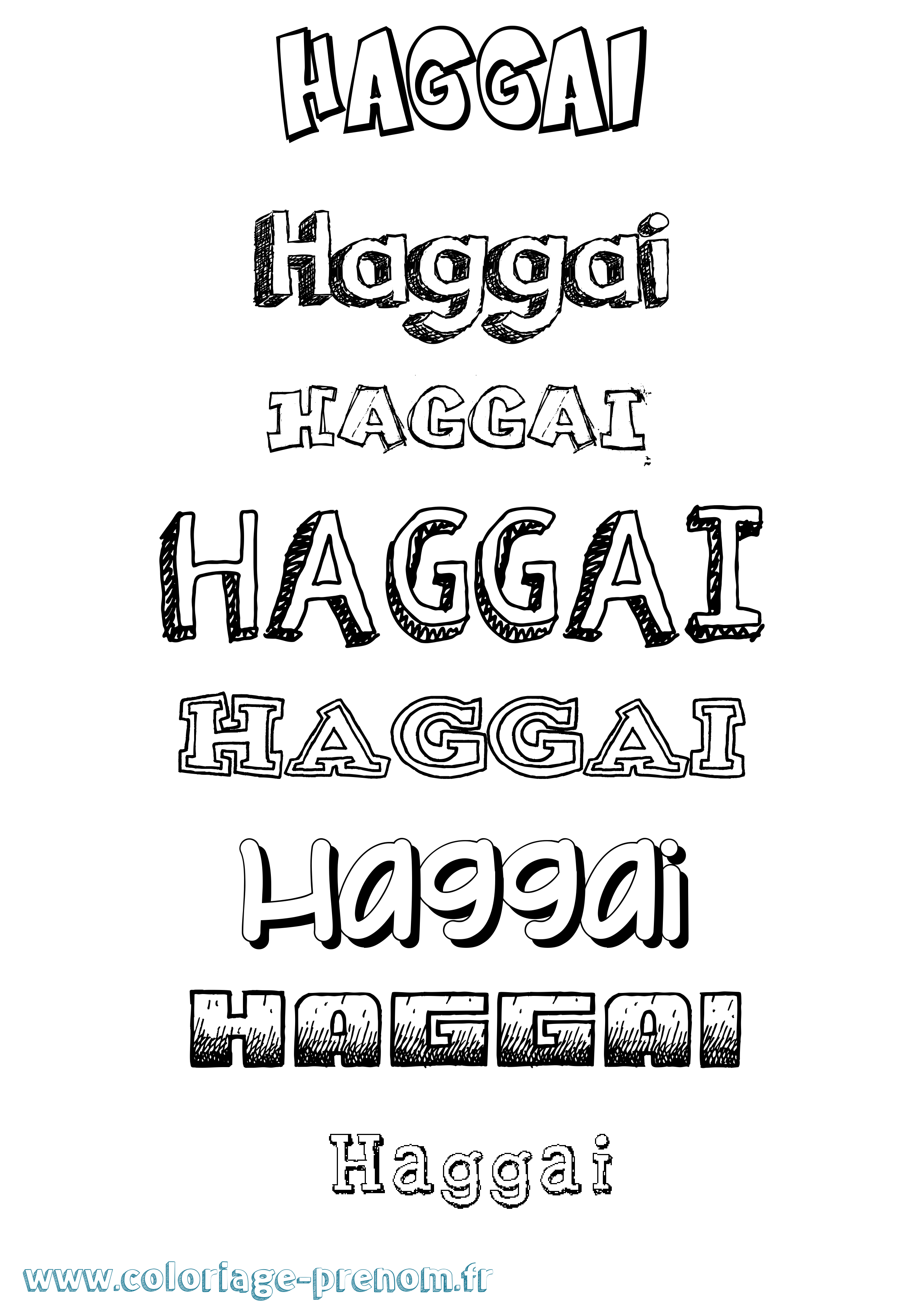 Coloriage prénom Haggai Dessiné