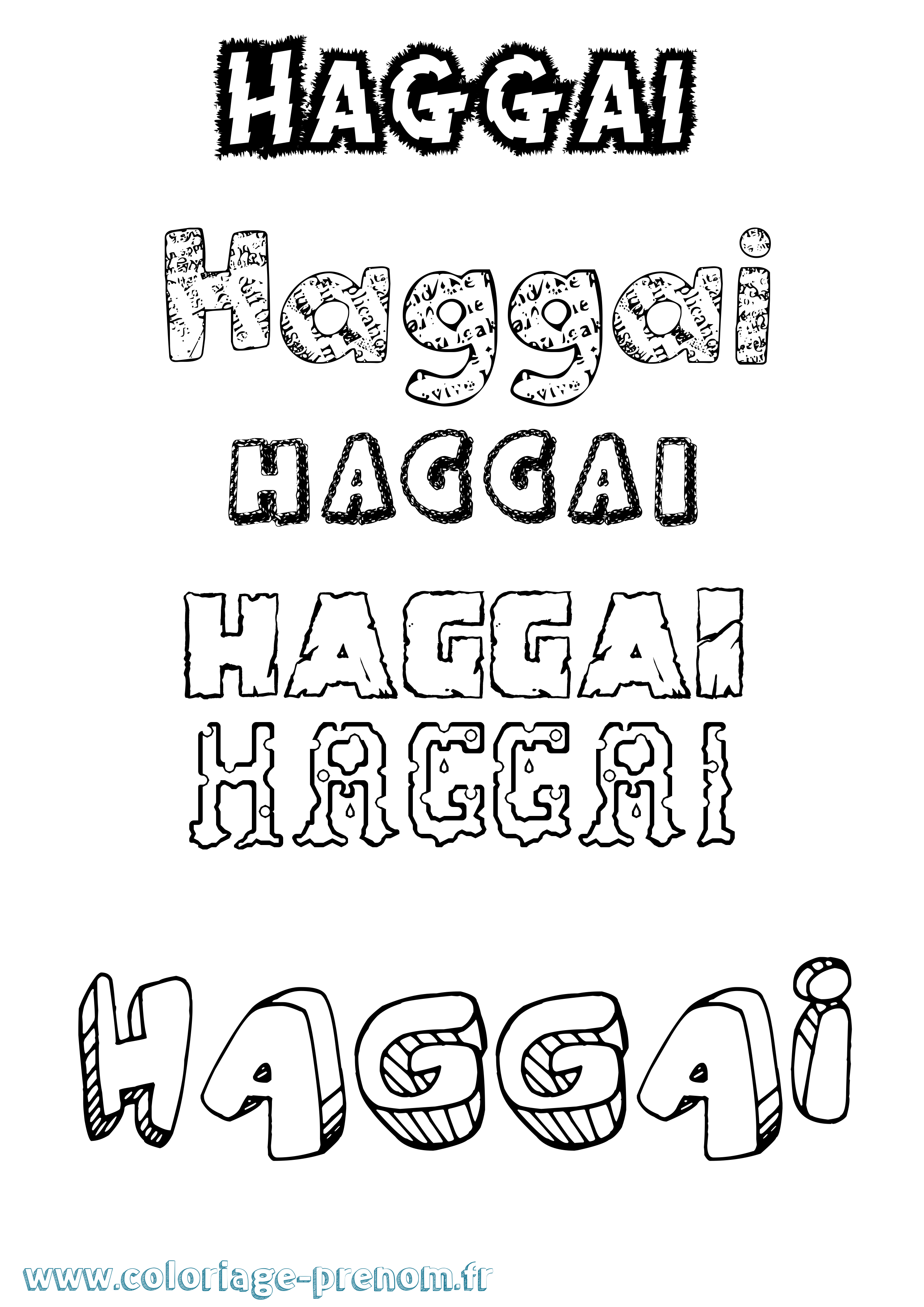 Coloriage prénom Haggai Destructuré