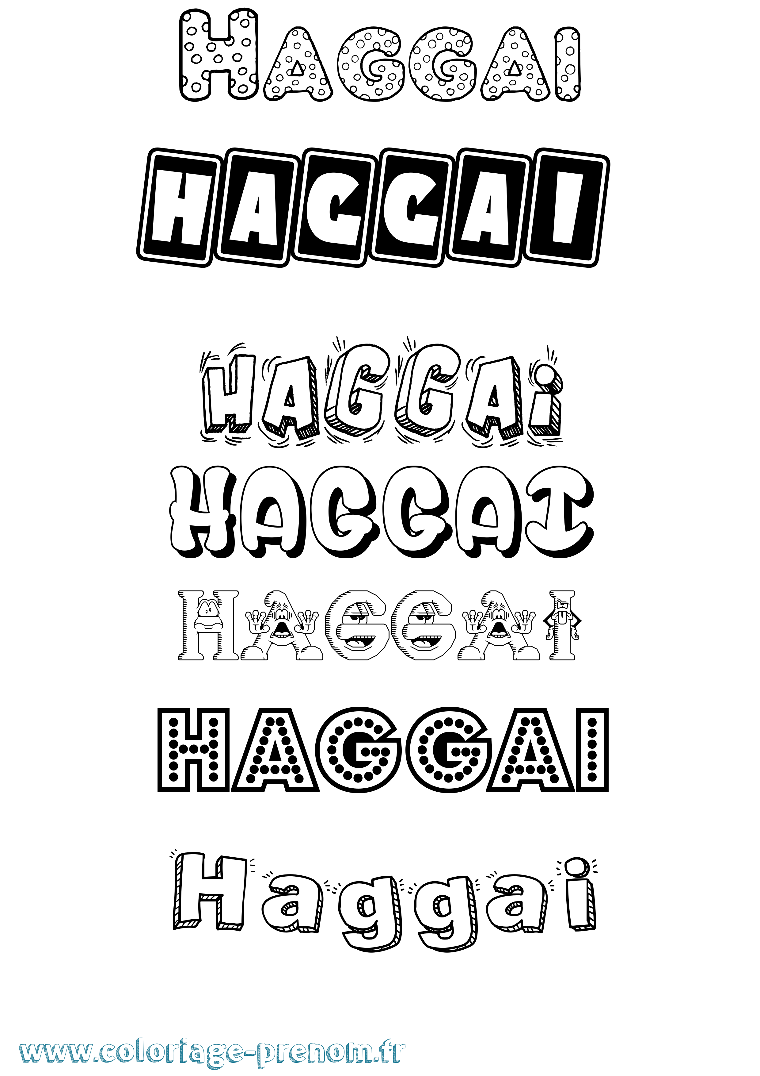 Coloriage prénom Haggai Fun