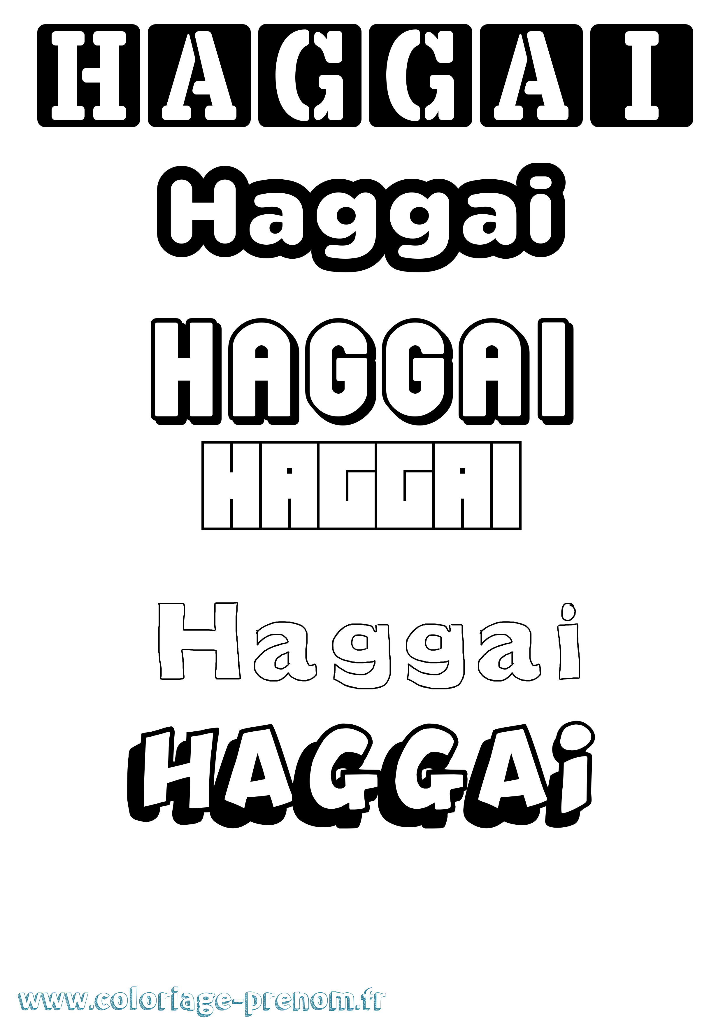 Coloriage prénom Haggai Simple