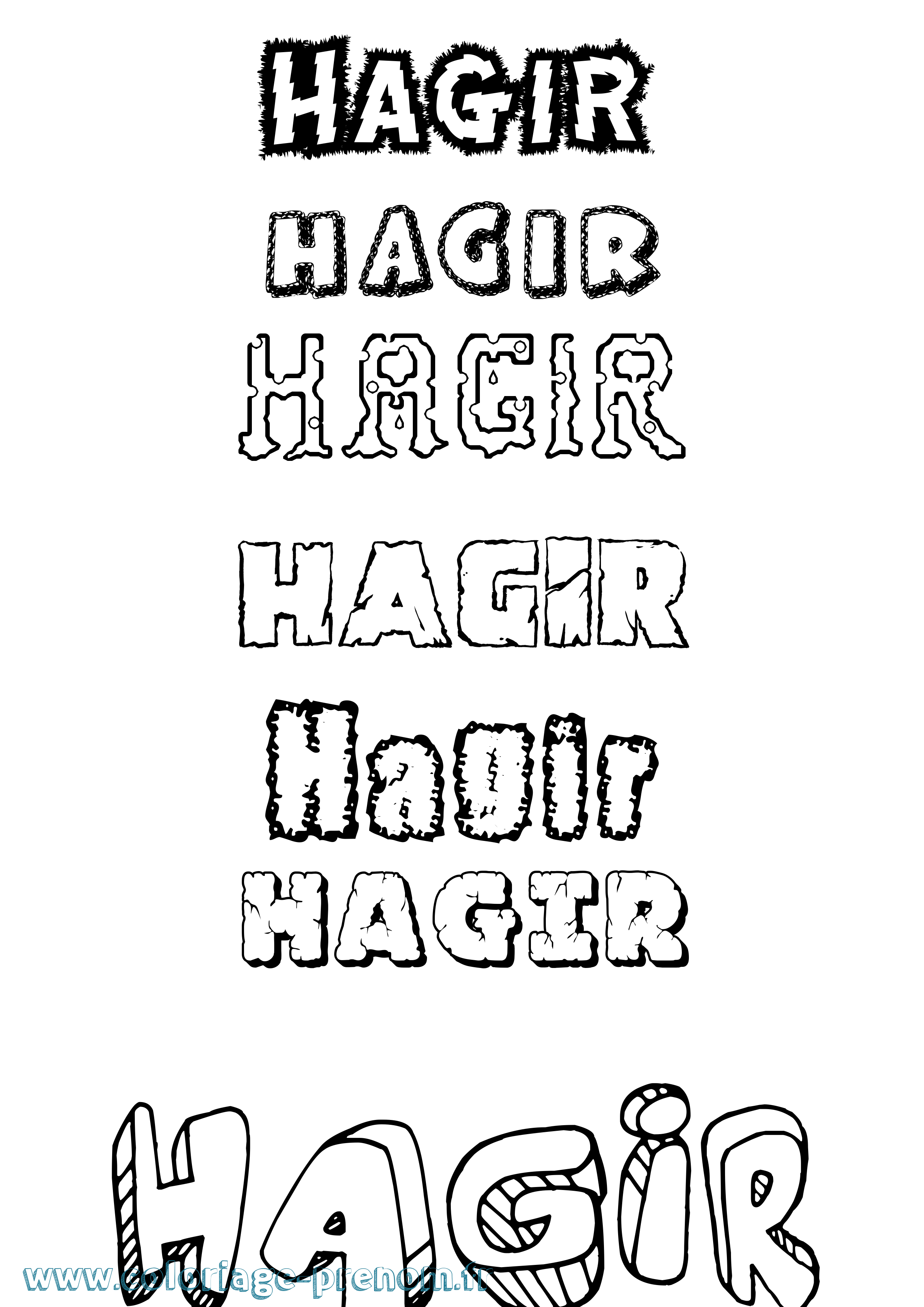 Coloriage Hagir Destructuré Coloriage prénom Hagir Destructuré