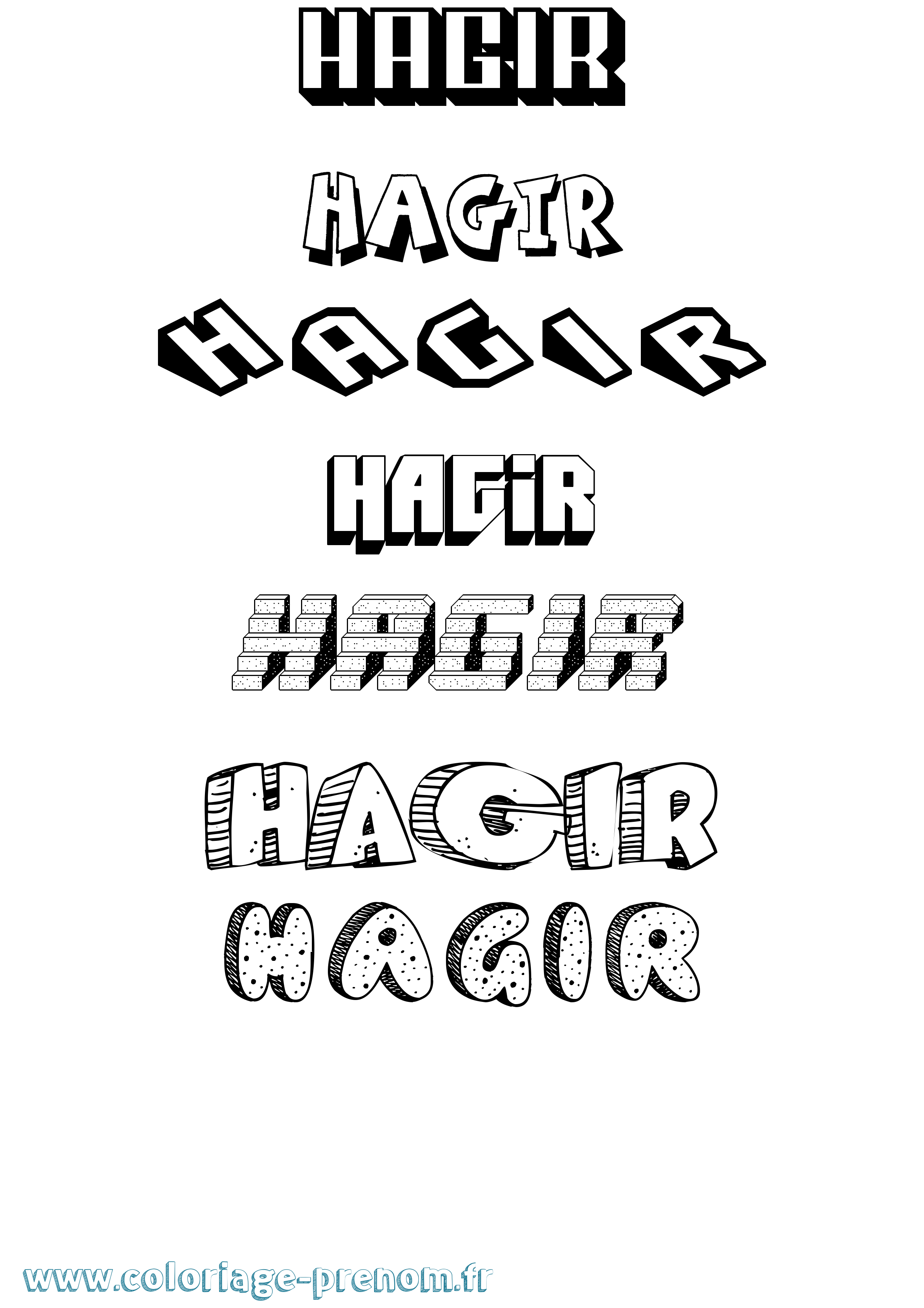 Coloriage Hagir Effet 3D Coloriage prénom Hagir Effet 3D