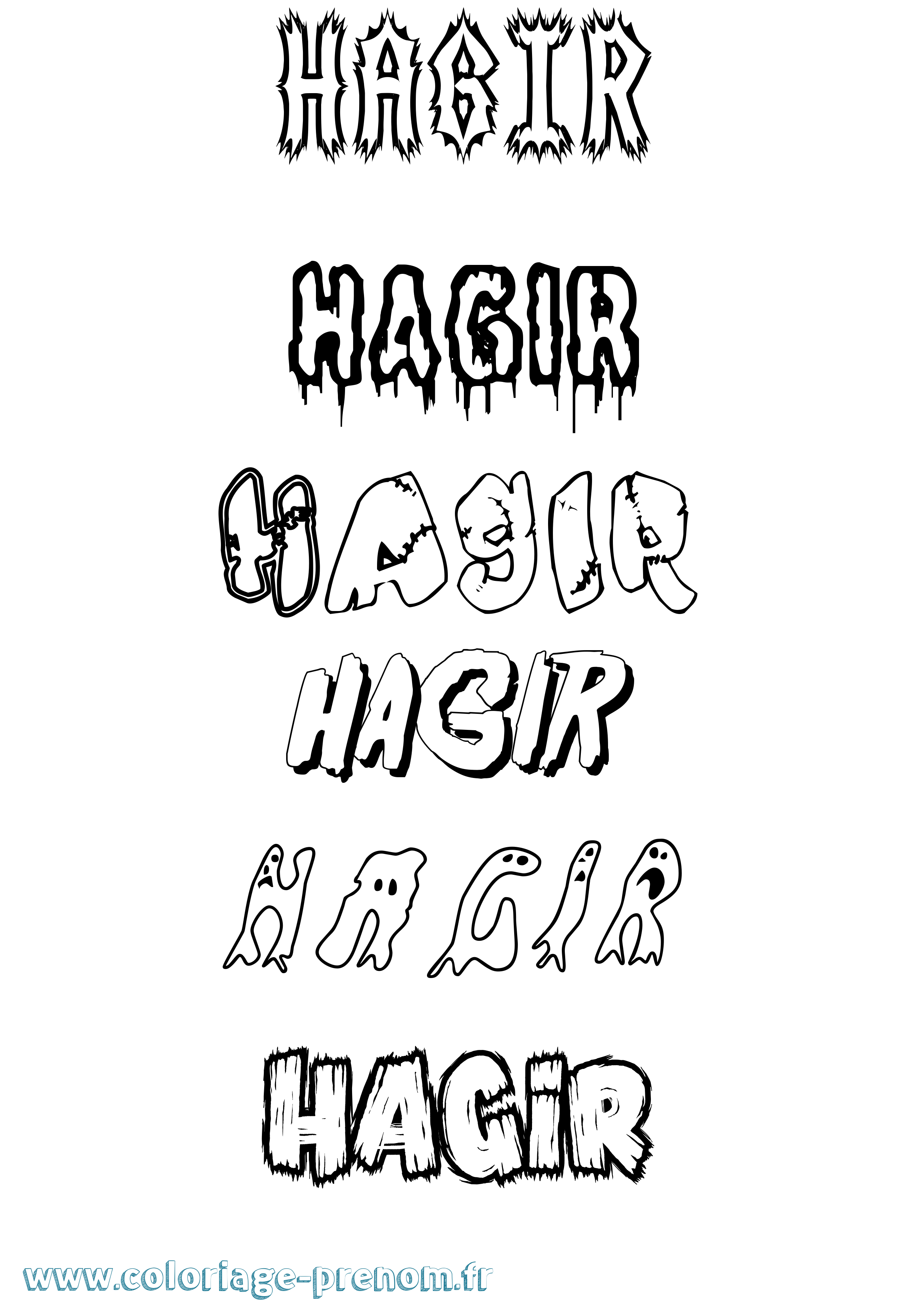Coloriage Hagir Frisson Coloriage prénom Hagir Frisson