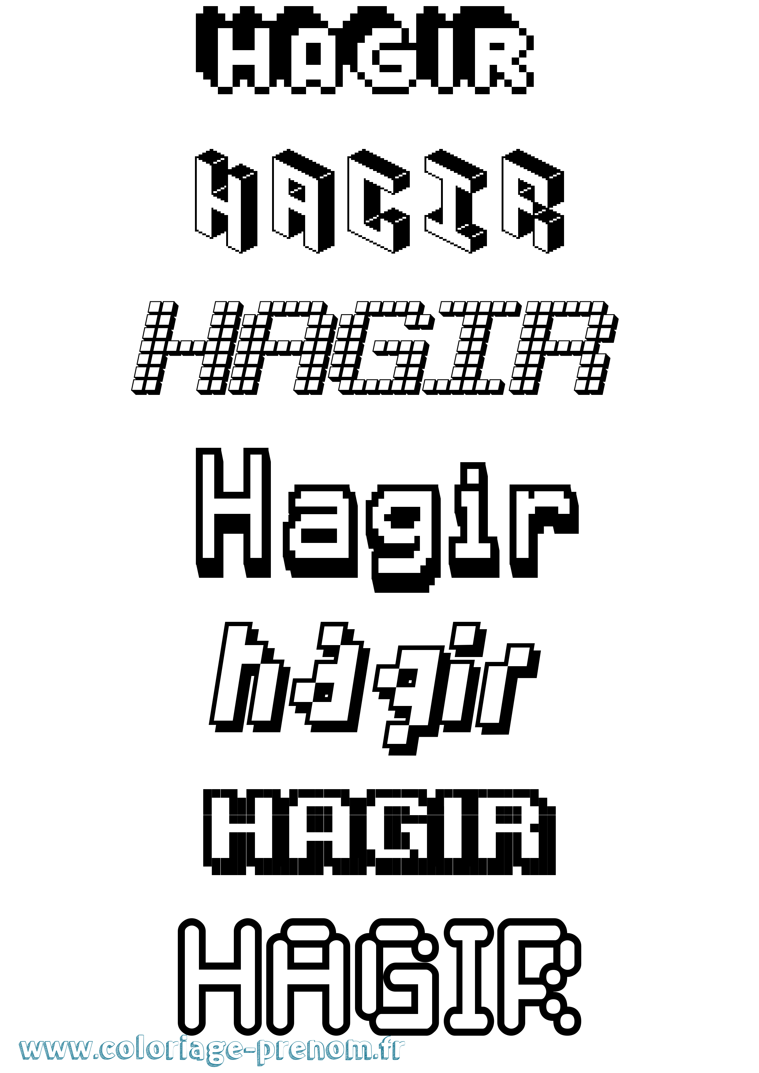 Coloriage Hagir Pixel Coloriage prénom Hagir Pixel