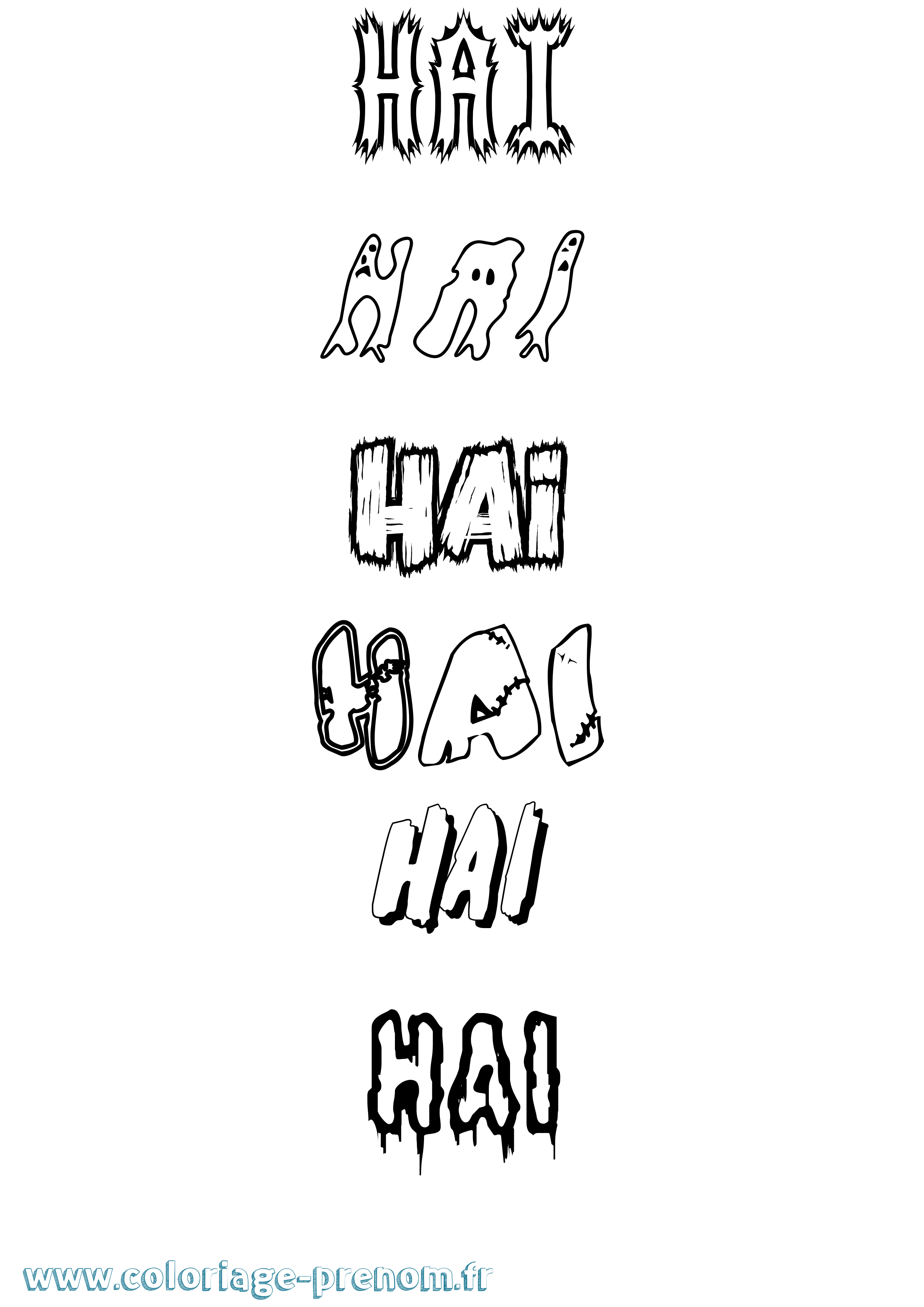 Coloriage Hai Frisson Coloriage prénom Hai Frisson