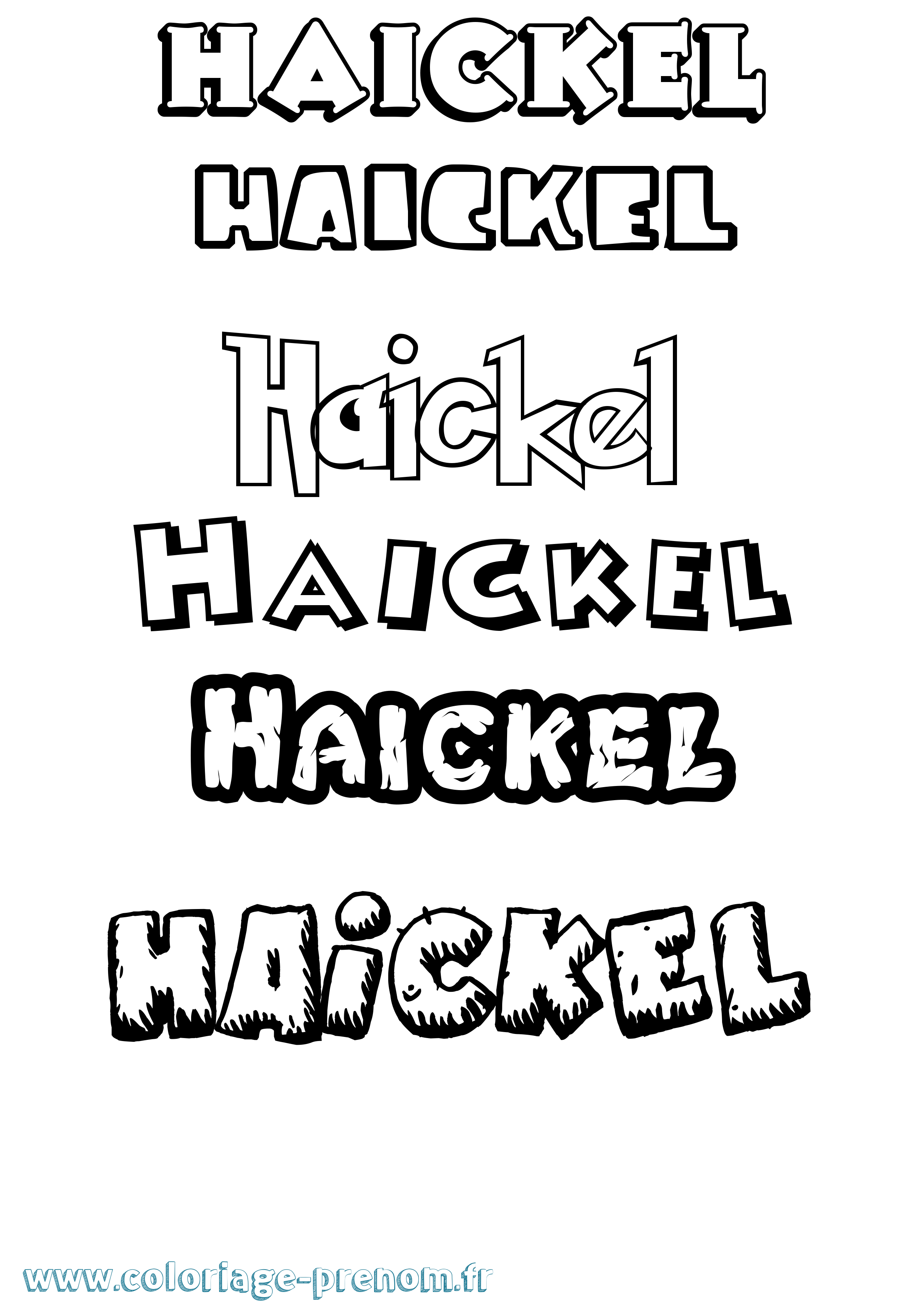Coloriage prénom Haickel Dessin Animé