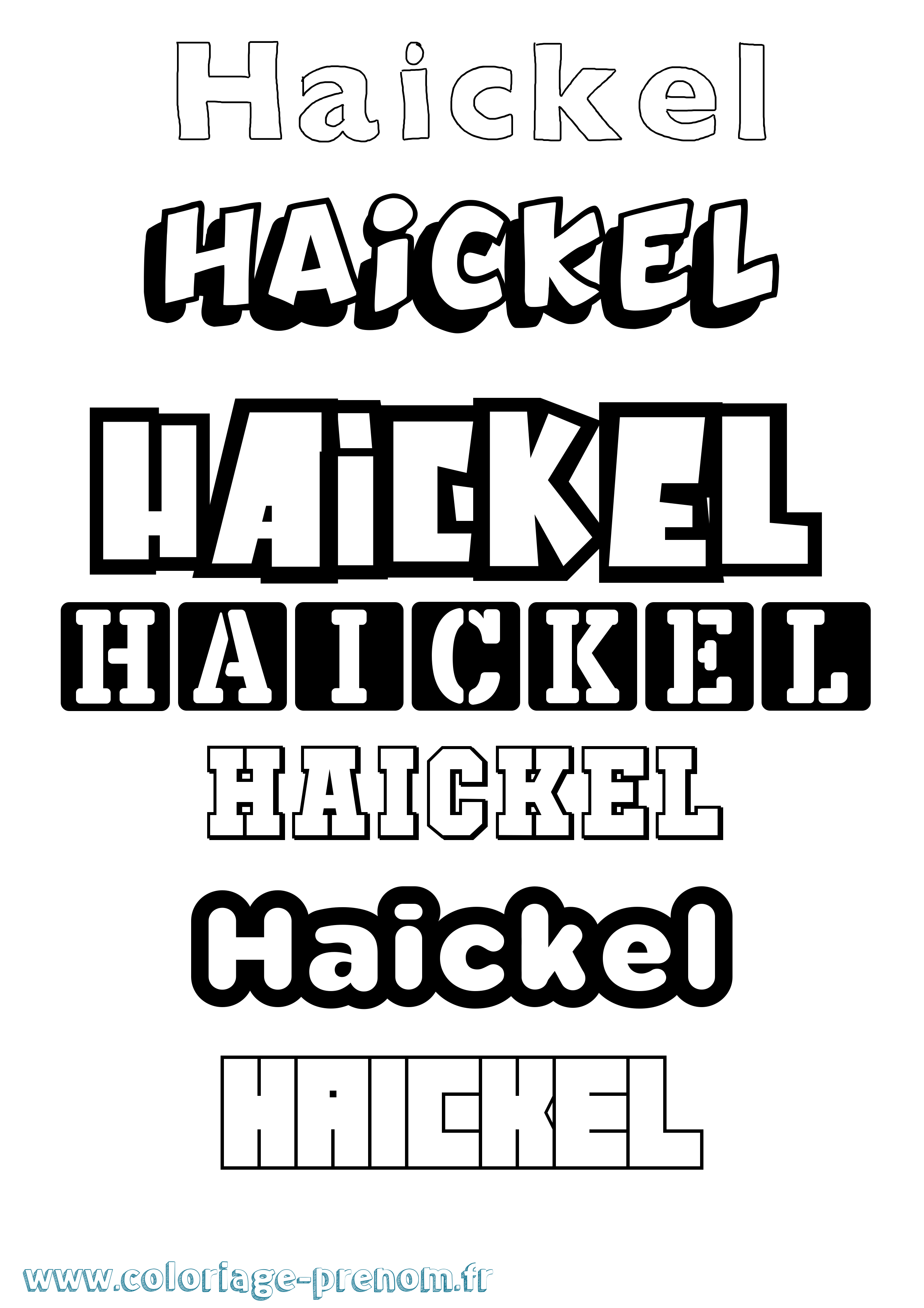 Coloriage prénom Haickel Simple