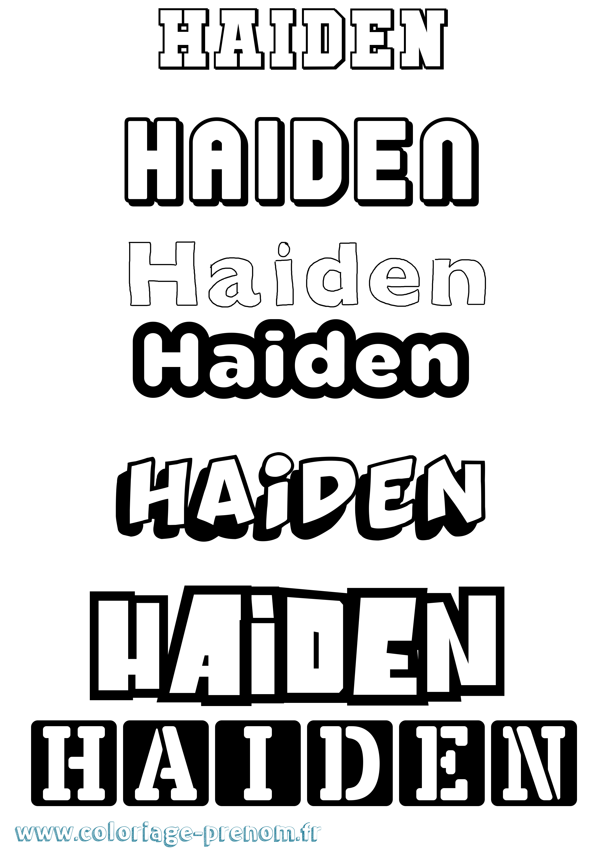 Coloriage Haiden Simple Coloriage prénom Haiden Simple