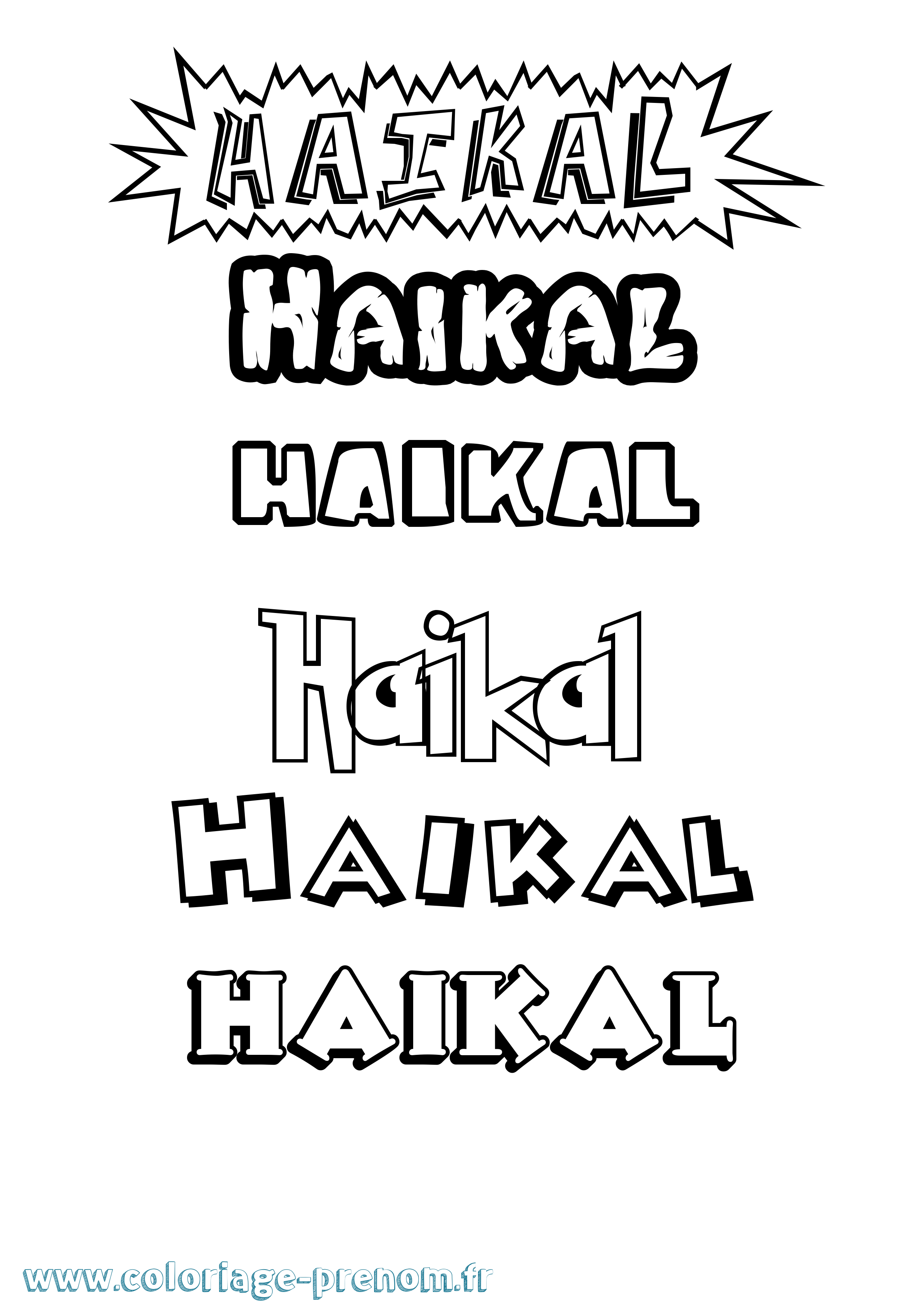 Coloriage Haikal Dessin Animé Coloriage prénom Haikal Dessin Animé