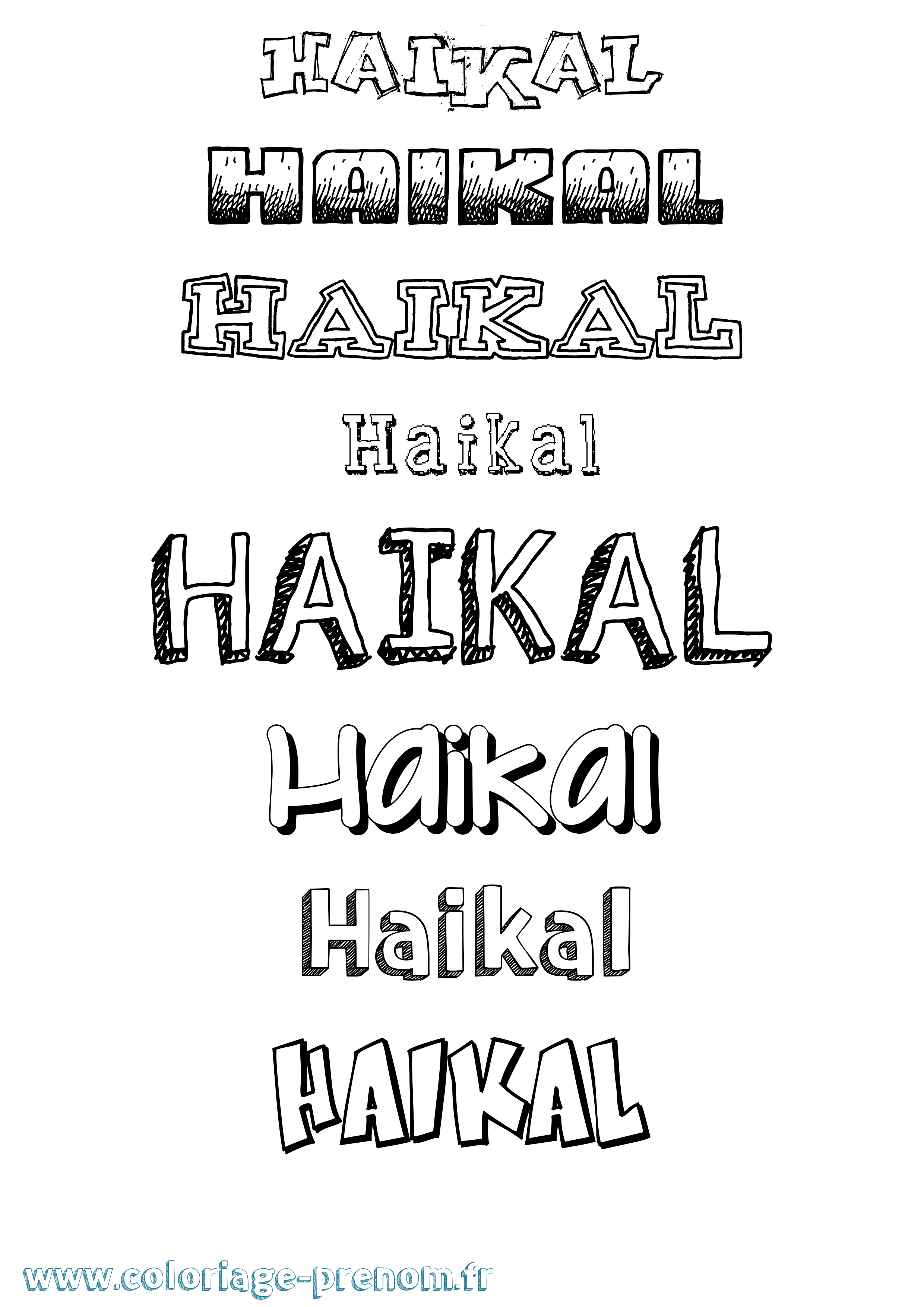 Coloriage prénom Haikal Dessiné