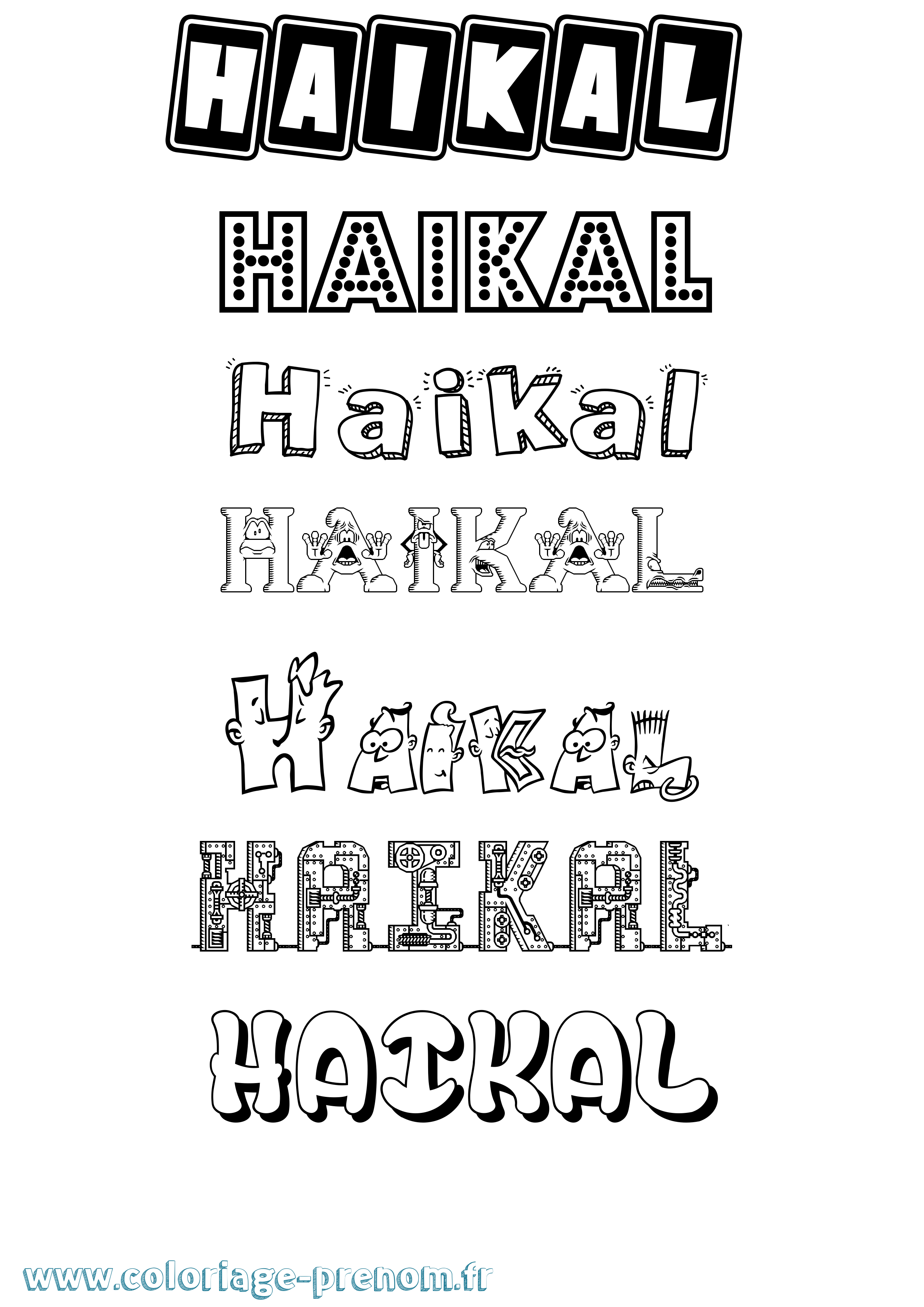 Coloriage Haikal Fun Coloriage prénom Haikal Fun