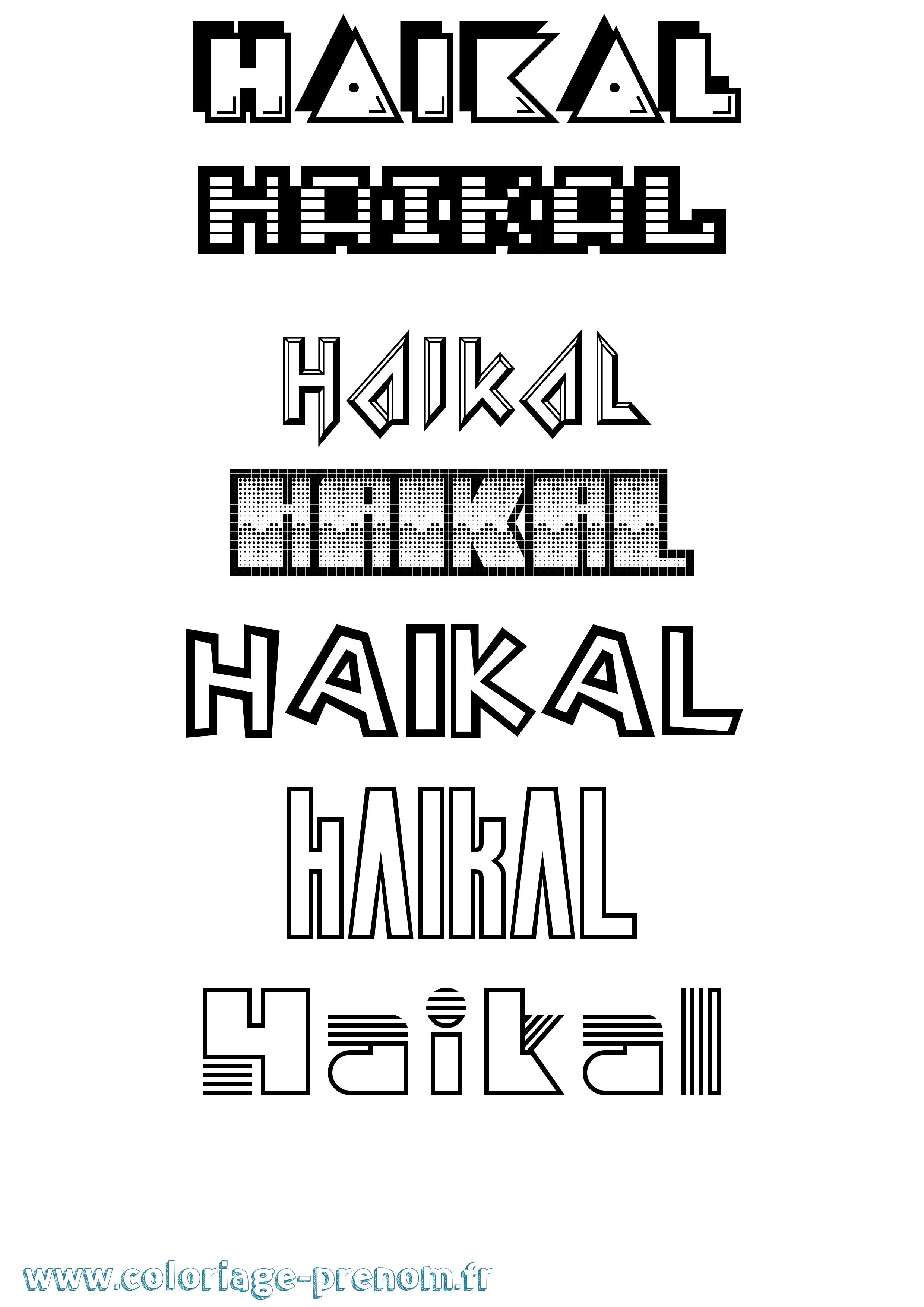 Coloriage Haikal Jeux Vidéos Coloriage prénom Haikal Jeux Vidéos