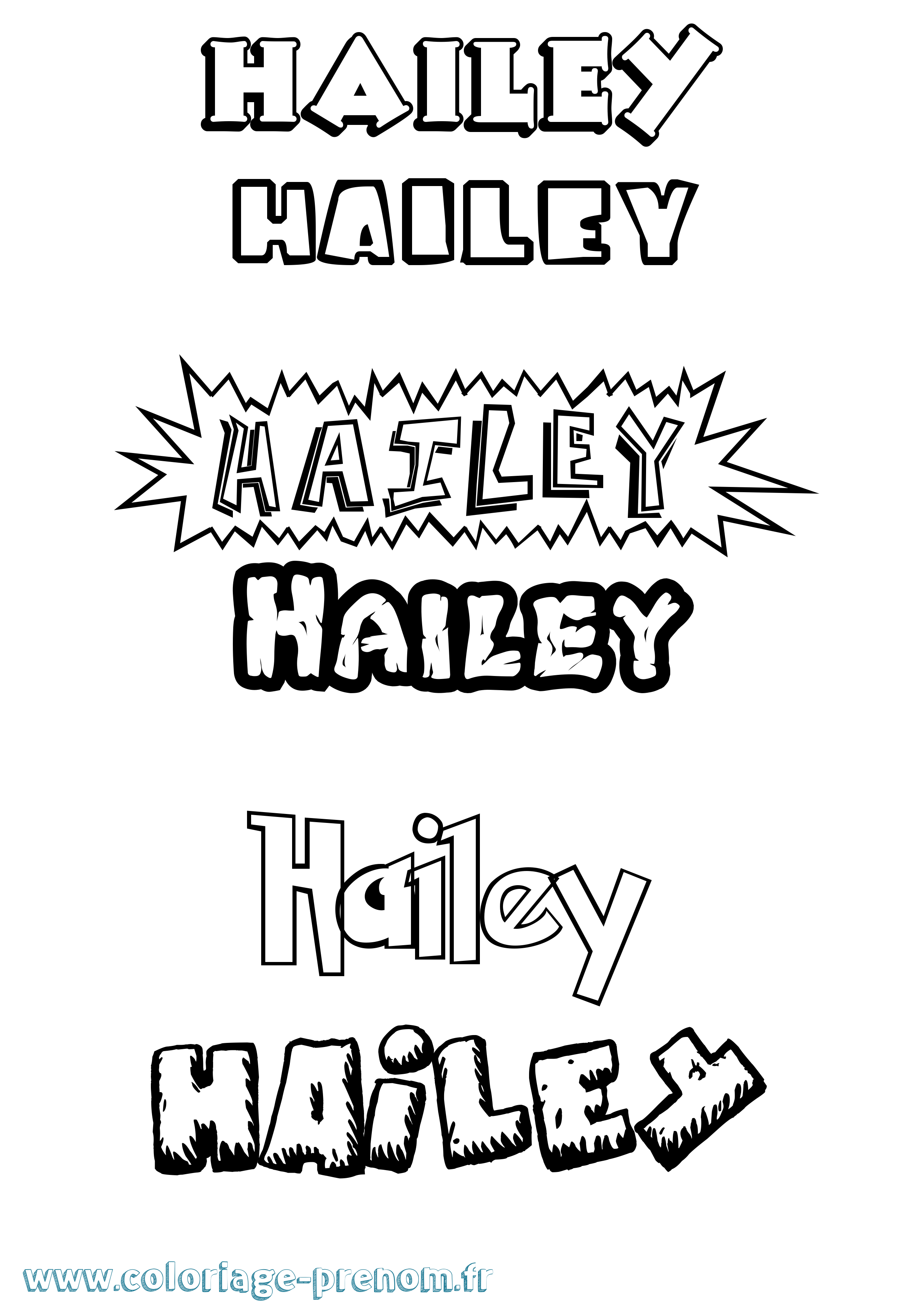 Coloriage prénom Hailey Dessin Animé