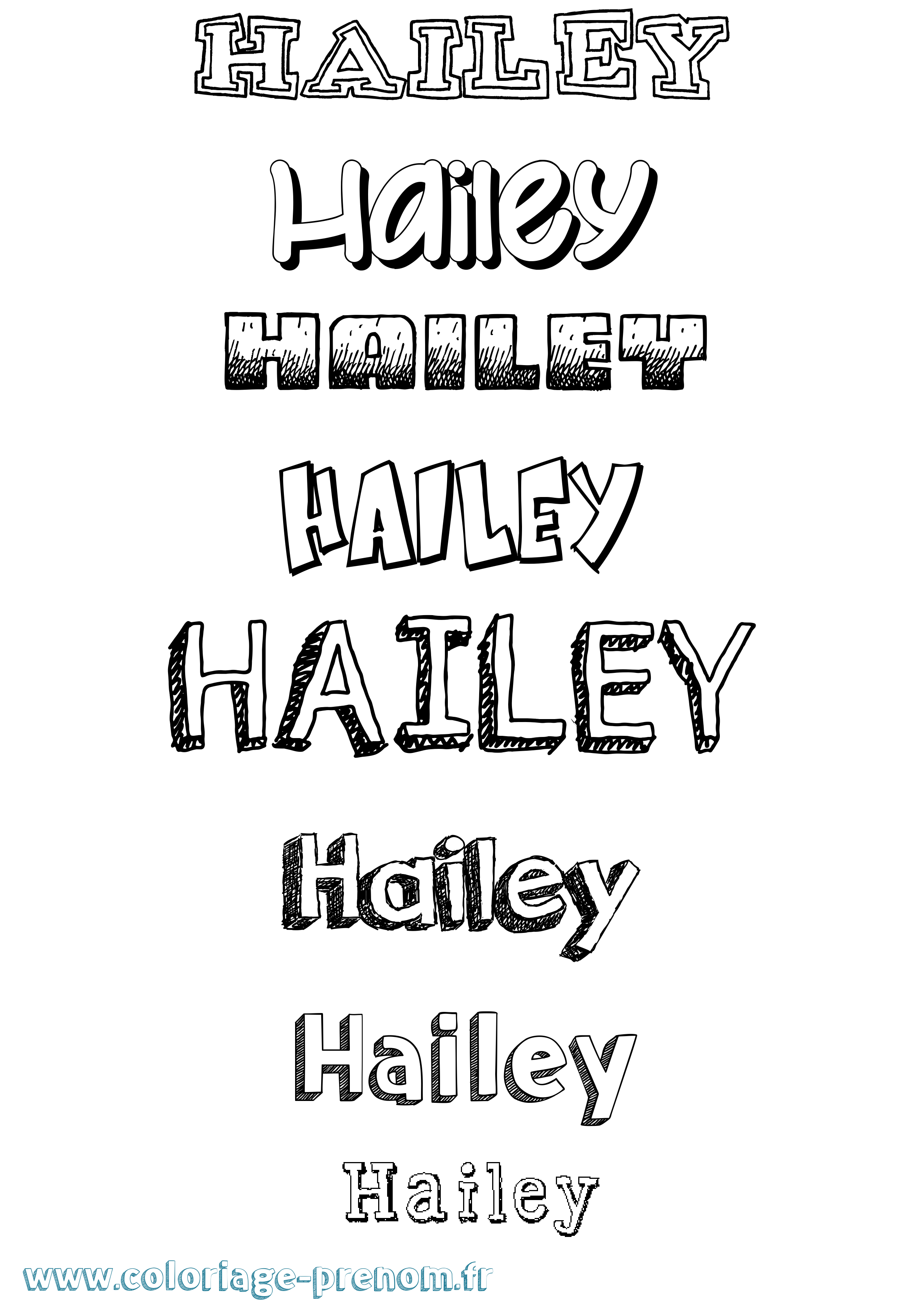 Coloriage prénom Hailey Dessiné