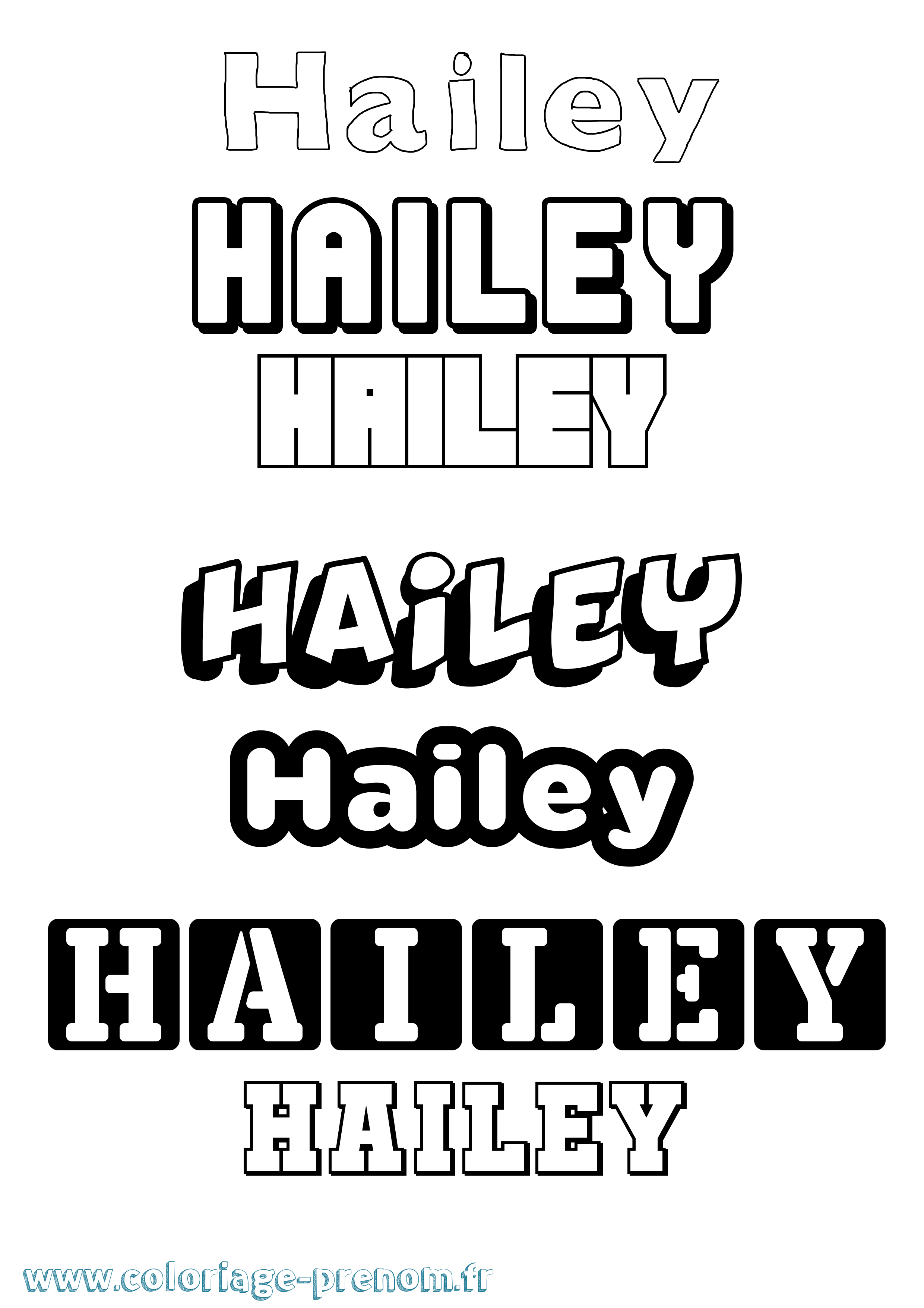 Coloriage prénom Hailey Simple