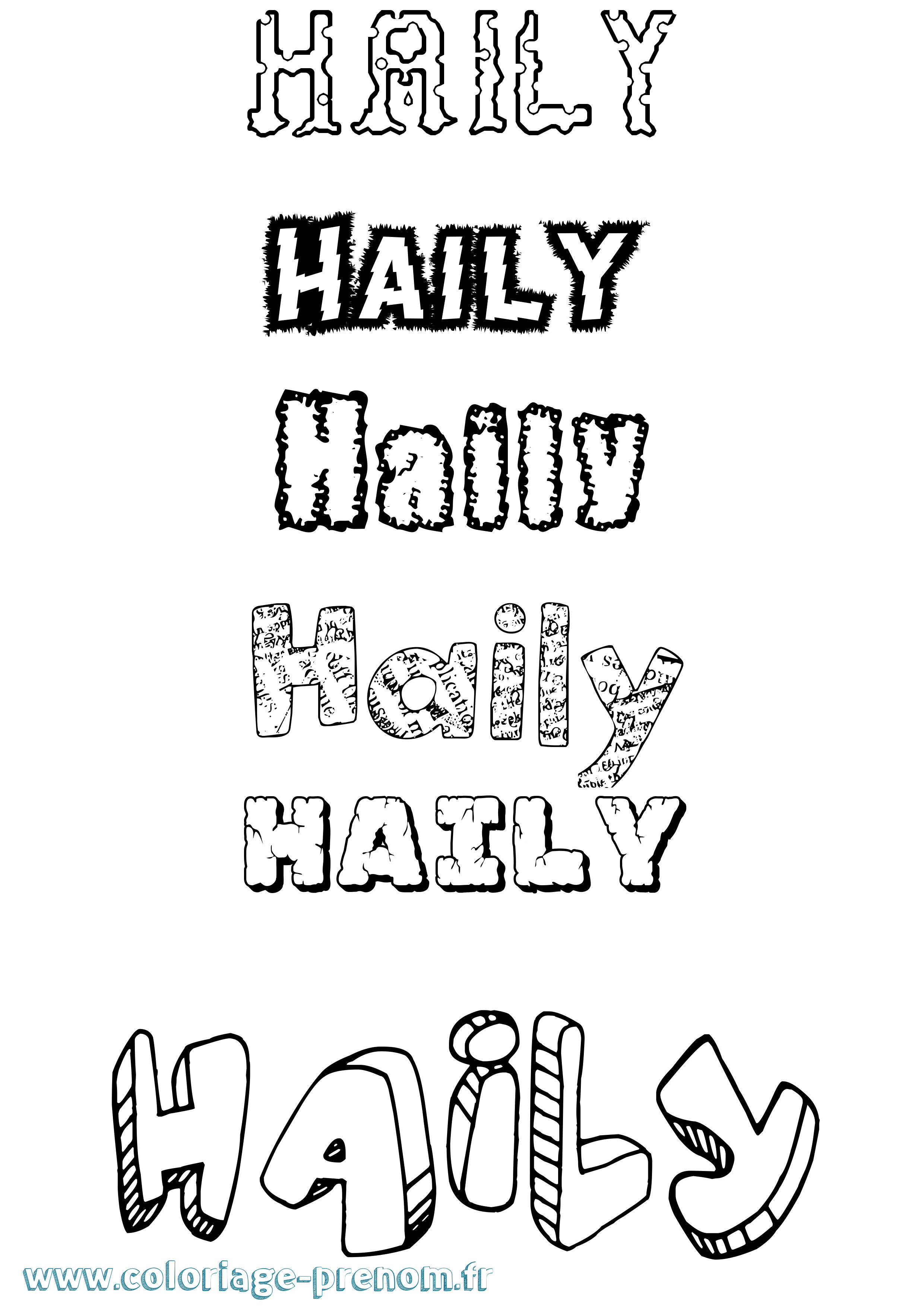 Coloriage Haïly Destructuré Coloriage prénom Haïly Destructuré