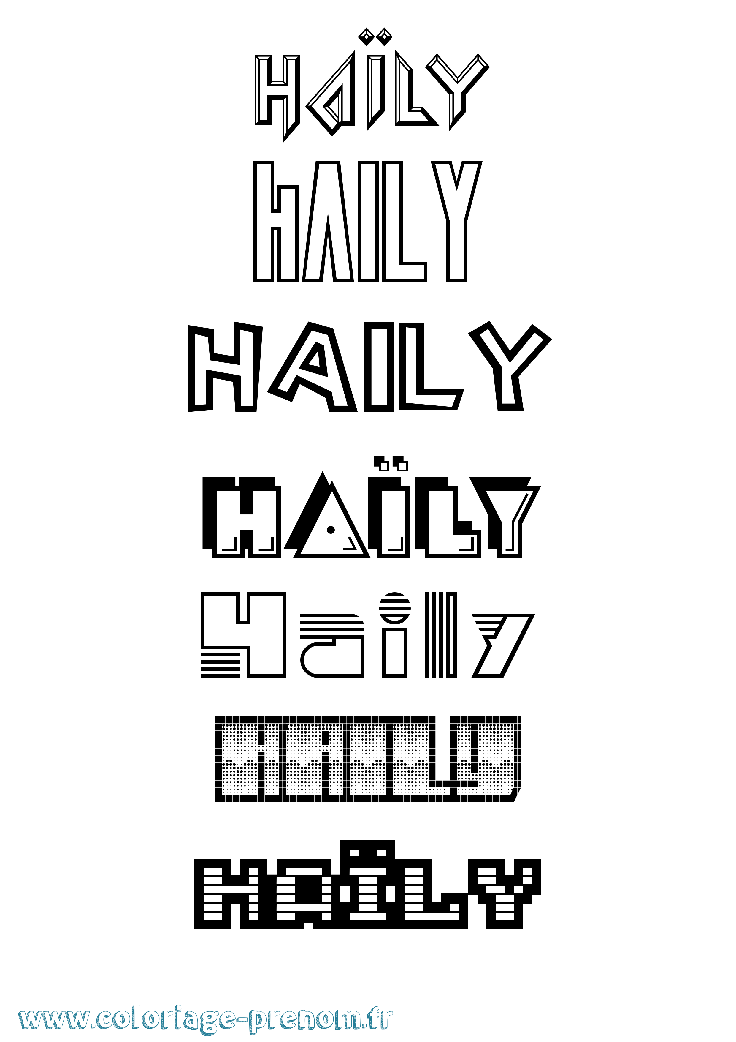 Coloriage Haïly Jeux Vidéos Coloriage prénom Haïly Jeux Vidéos