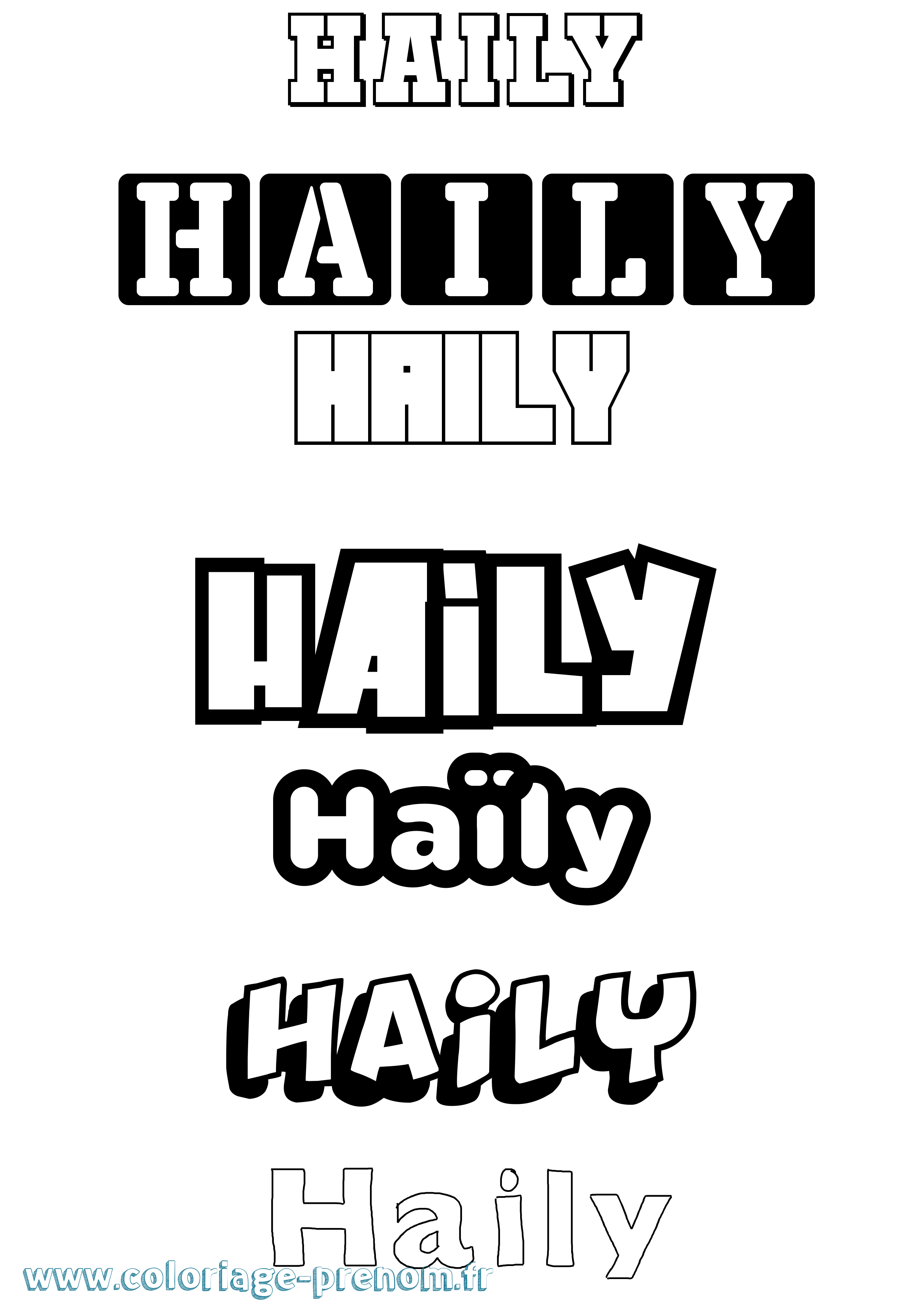 Coloriage Haïly Simple Coloriage prénom Haïly Simple